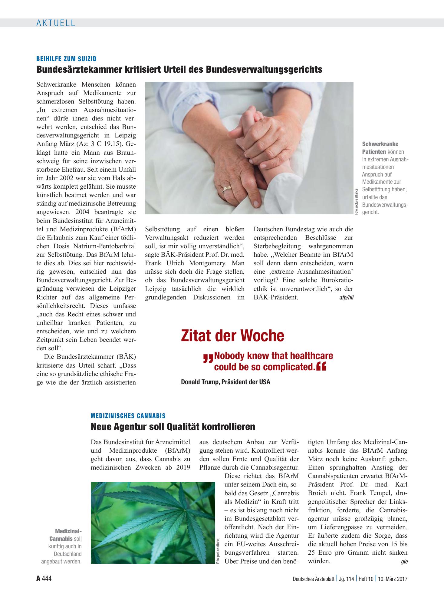 Vorschauseite 1: Zitat der Woche – Deutsches Ärzteblatt