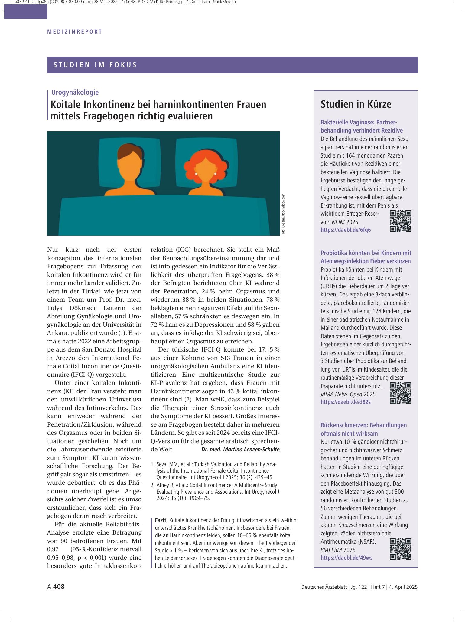 Vorschauseite 1: Studien in Kürze – Deutsches Ärzteblatt