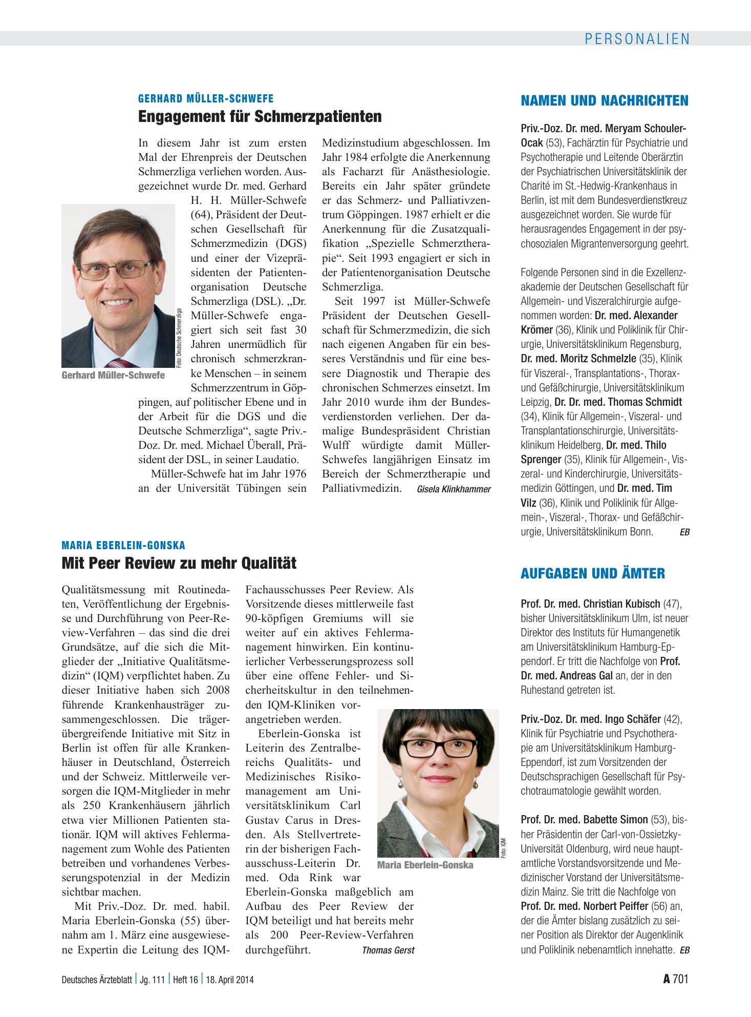 Vorschauseite 1: Aufgaben und Ämter – Deutsches Ärzteblatt