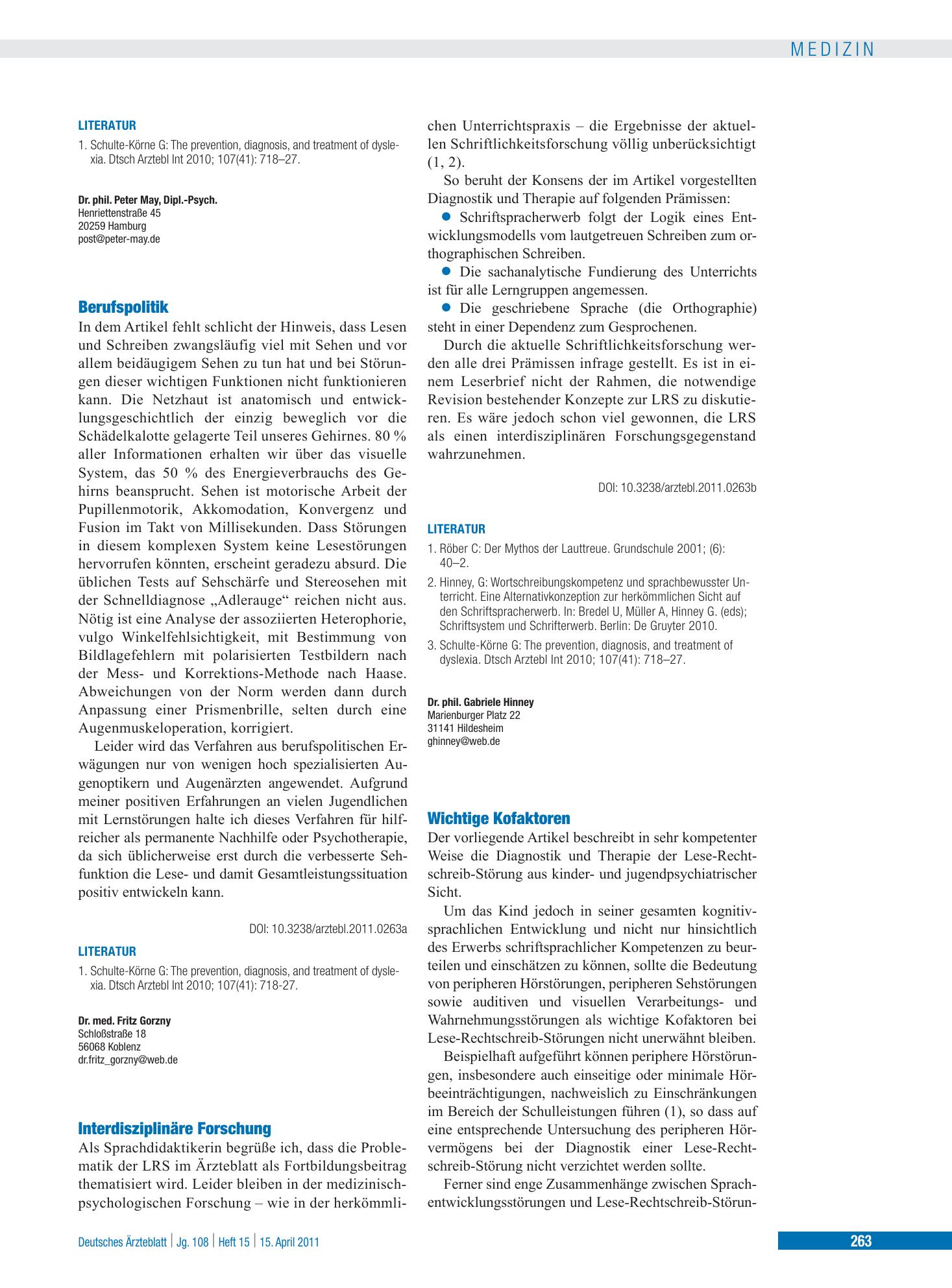 Vorschauseite 1: Berufspolitik – Deutsches Ärzteblatt