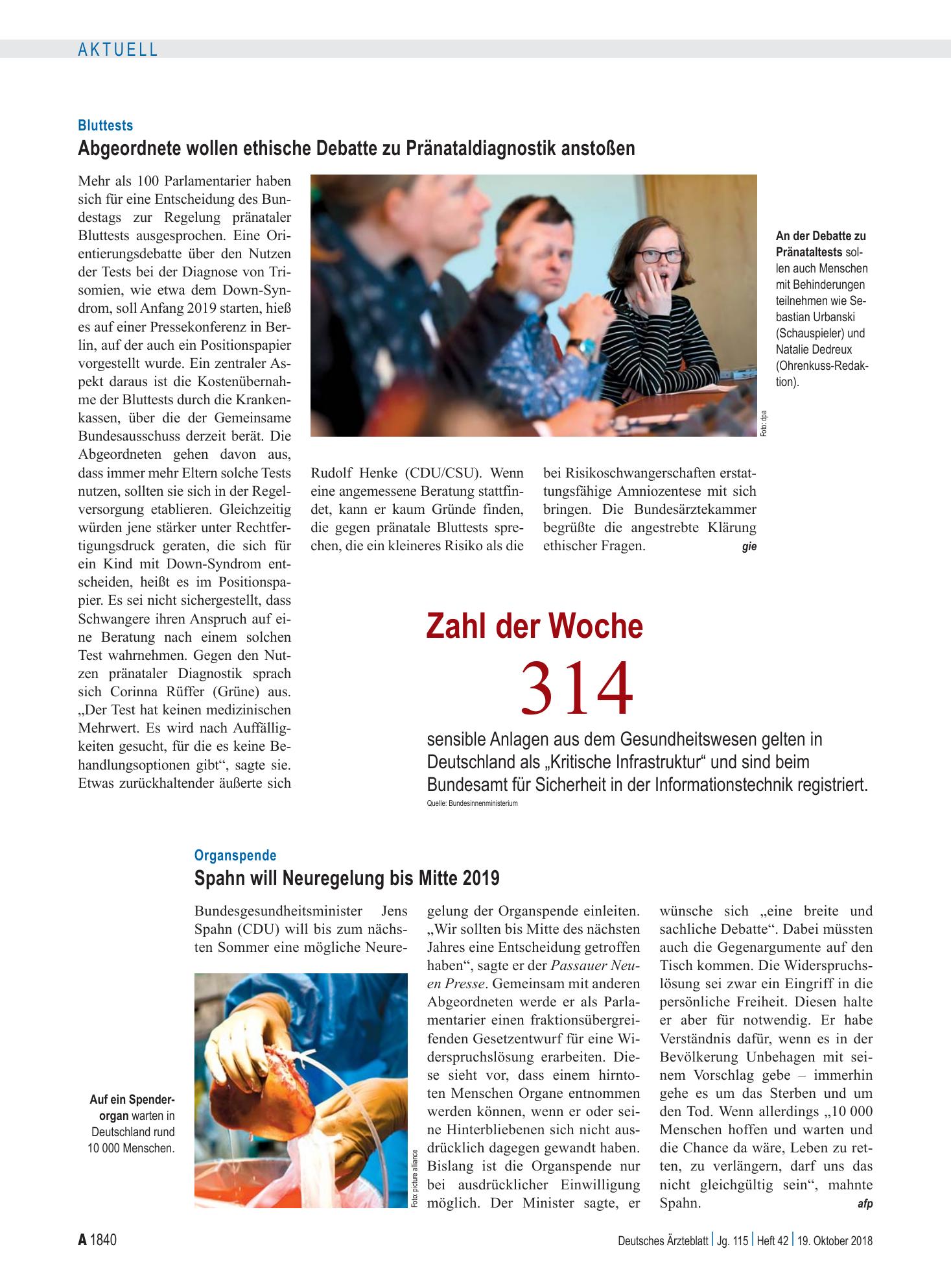 Vorschauseite 1: Zahl der Woche 314 – Deutsches Ärzteblatt
