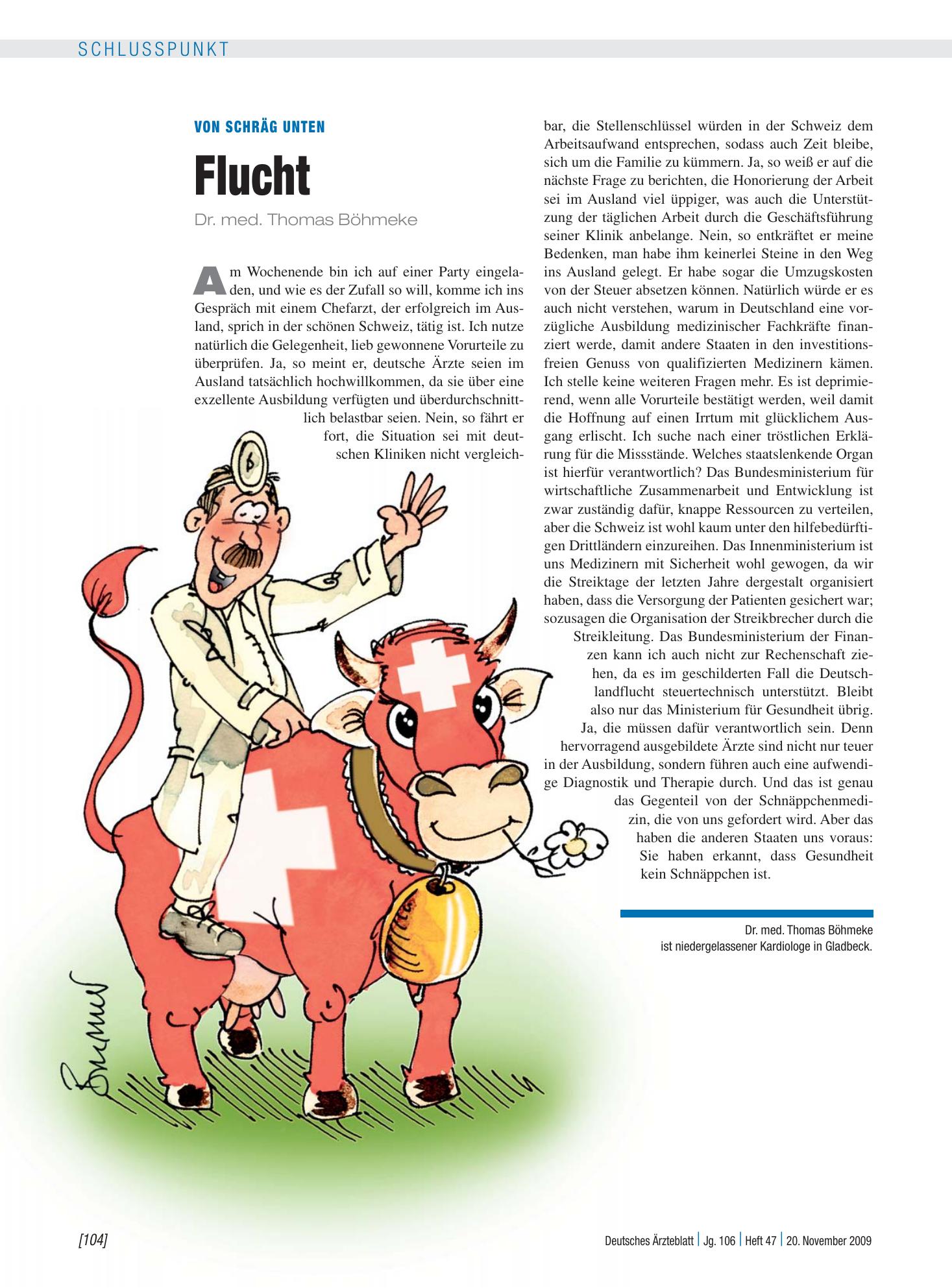 Vorschauseite 1: Von schräg unten: Flucht – Deutsches Ärzteblatt