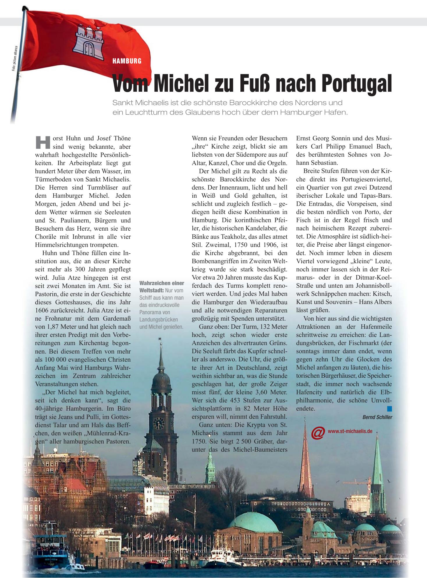 Vorschauseite 1: Hamburg: Vom Michel zu Fuß nach Portugal – Deutsches Ärzteblatt