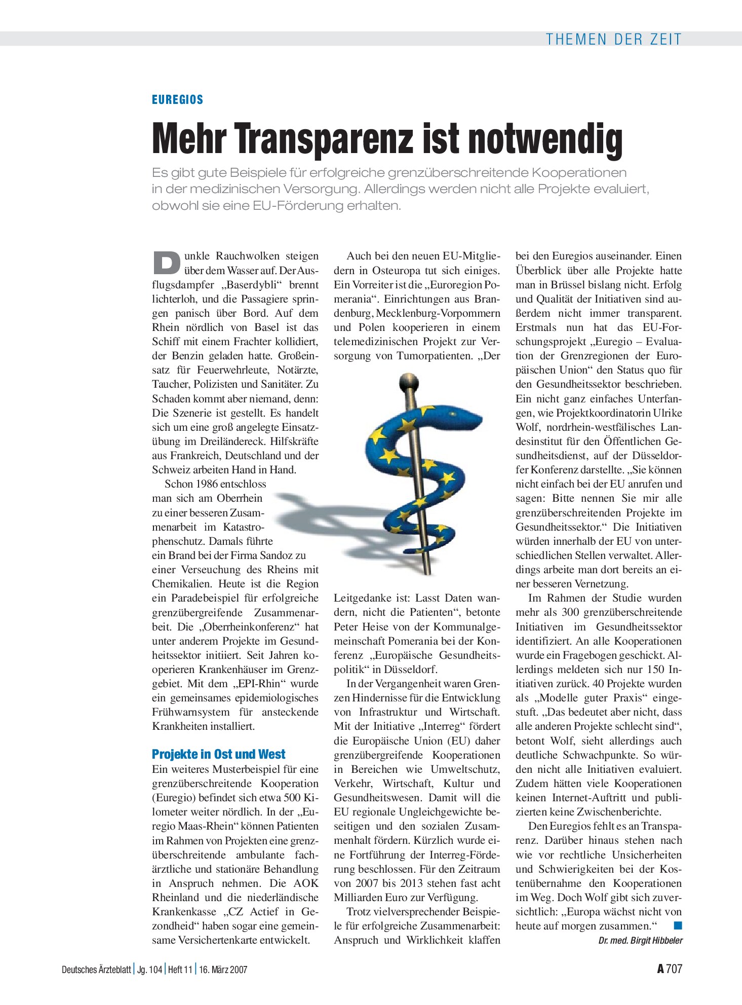 Vorschauseite 1: Euregios: Mehr Transparenz ist notwendig – Deutsches Ärzteblatt
