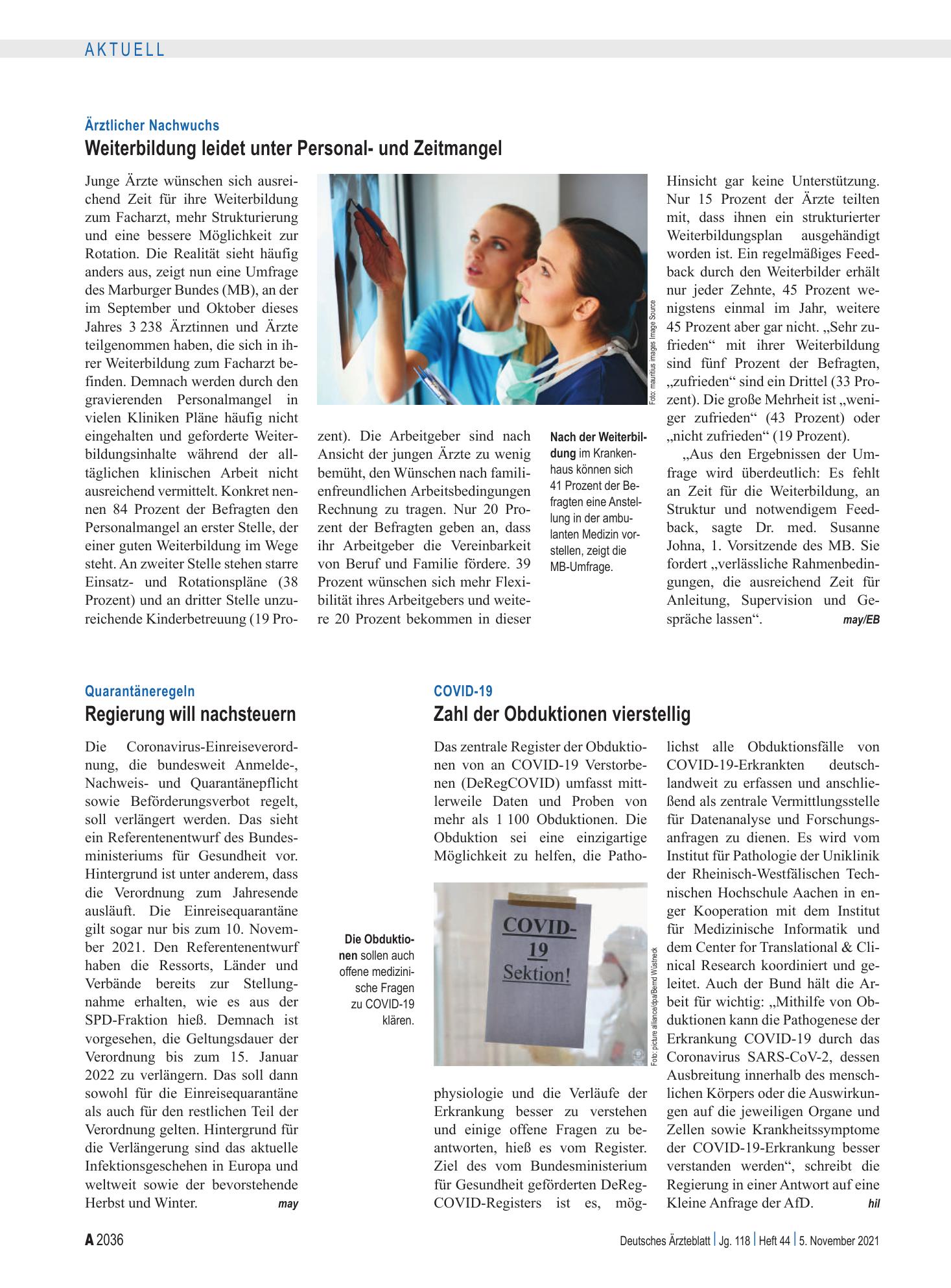 Vorschauseite 1: Quarantäneregeln: Regierung will nachsteuern – Deutsches Ärzteblatt