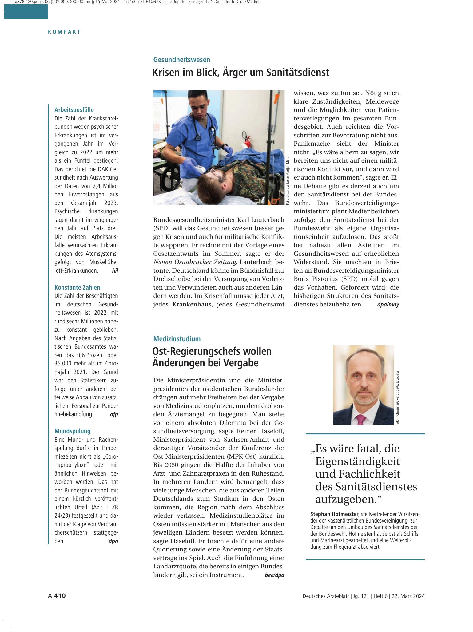 Vorschauseite 1: Zitat – Deutsches Ärzteblatt