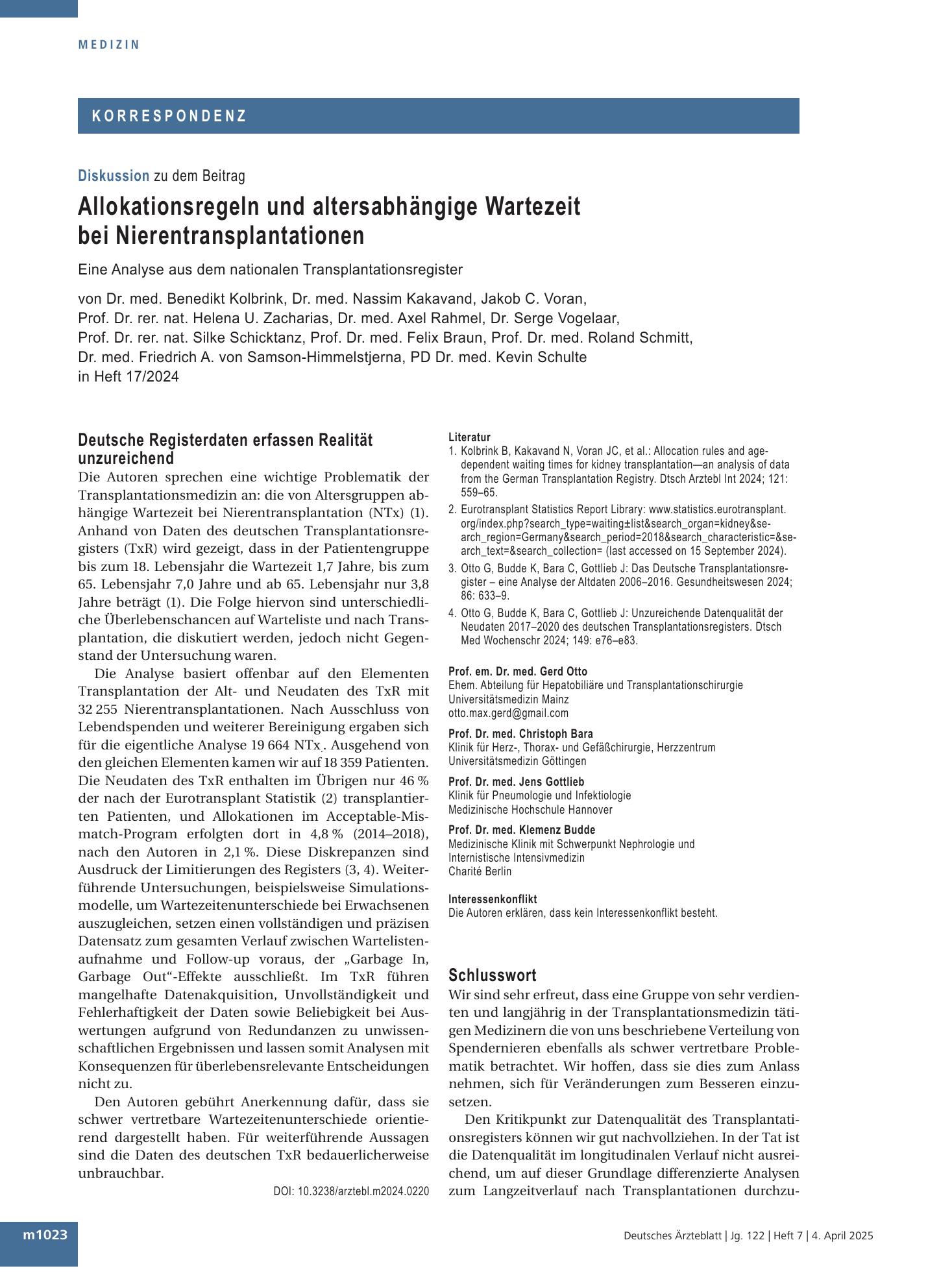 Vorschauseite 1: Schlusswort – Deutsches Ärzteblatt