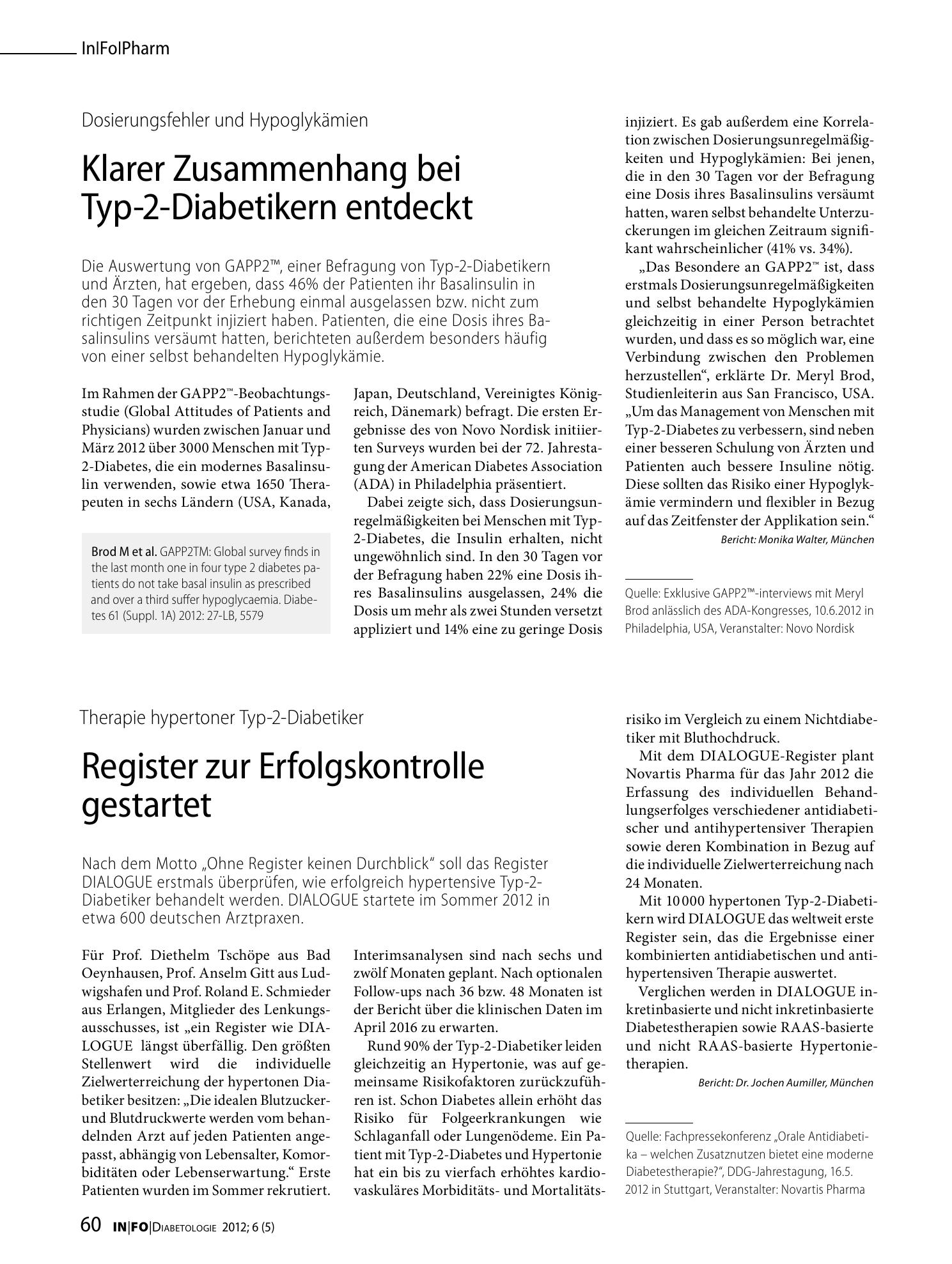 Vorschauseite 1: Klarer Zusammenhang bei Typ-2-Diabetikern entdeckt