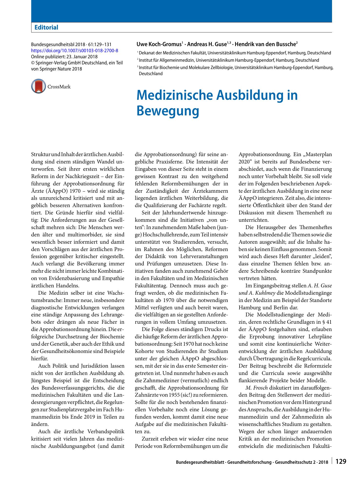 Vorschauseite 1: Medizinische Ausbildung in Bewegung