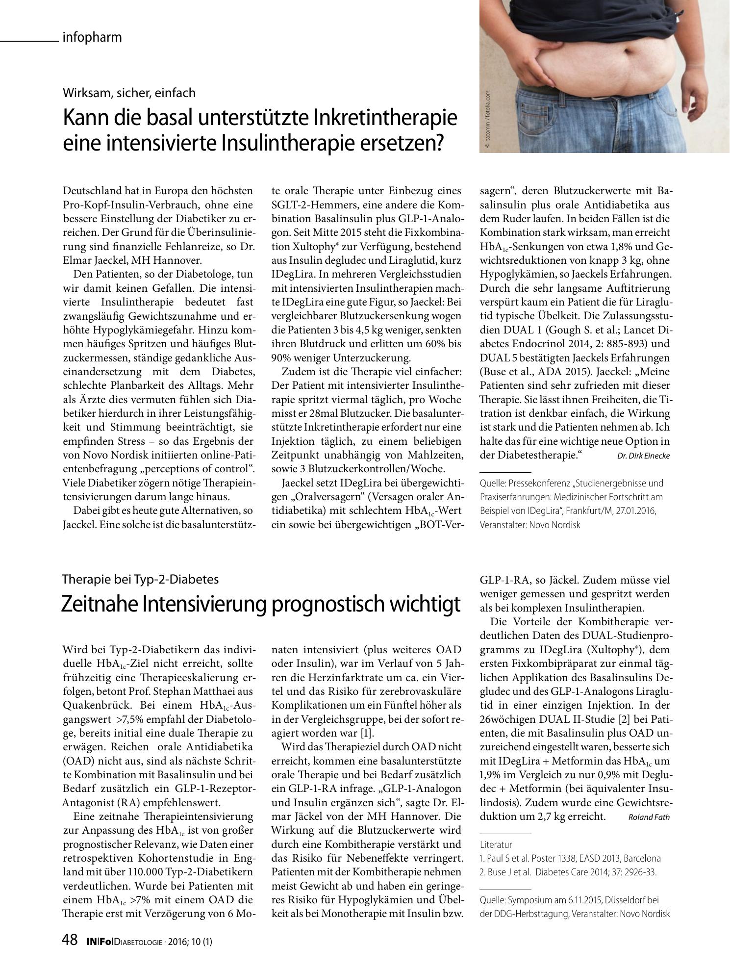 Vorschauseite 1: Zeitnahe Intensivierung prognostisch wichtigt