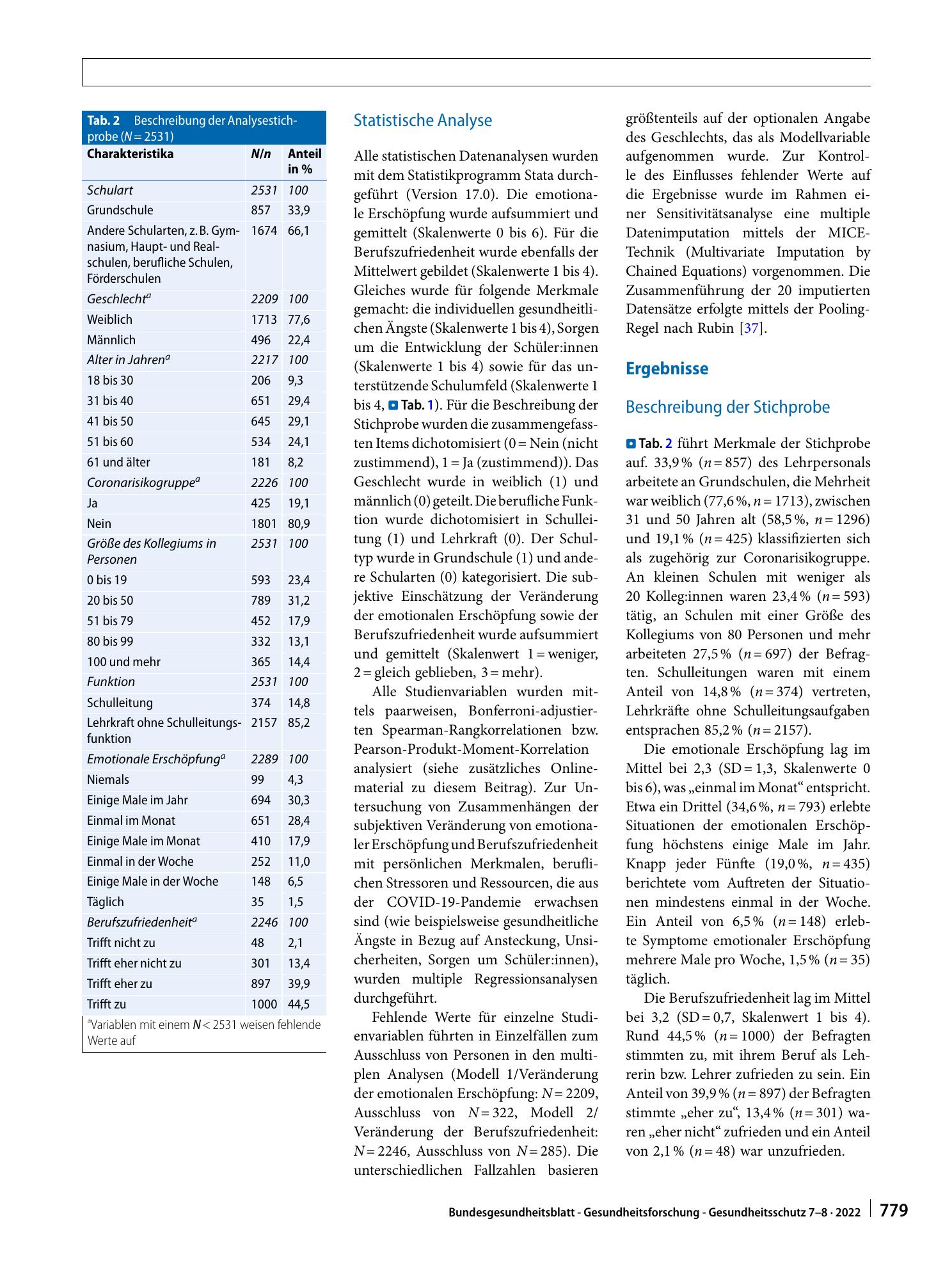 Vorschauseite 4: Emotionale Erschöpfung und Berufszufriedenheit von Lehrpersonal während der COVID-19-Pandemie