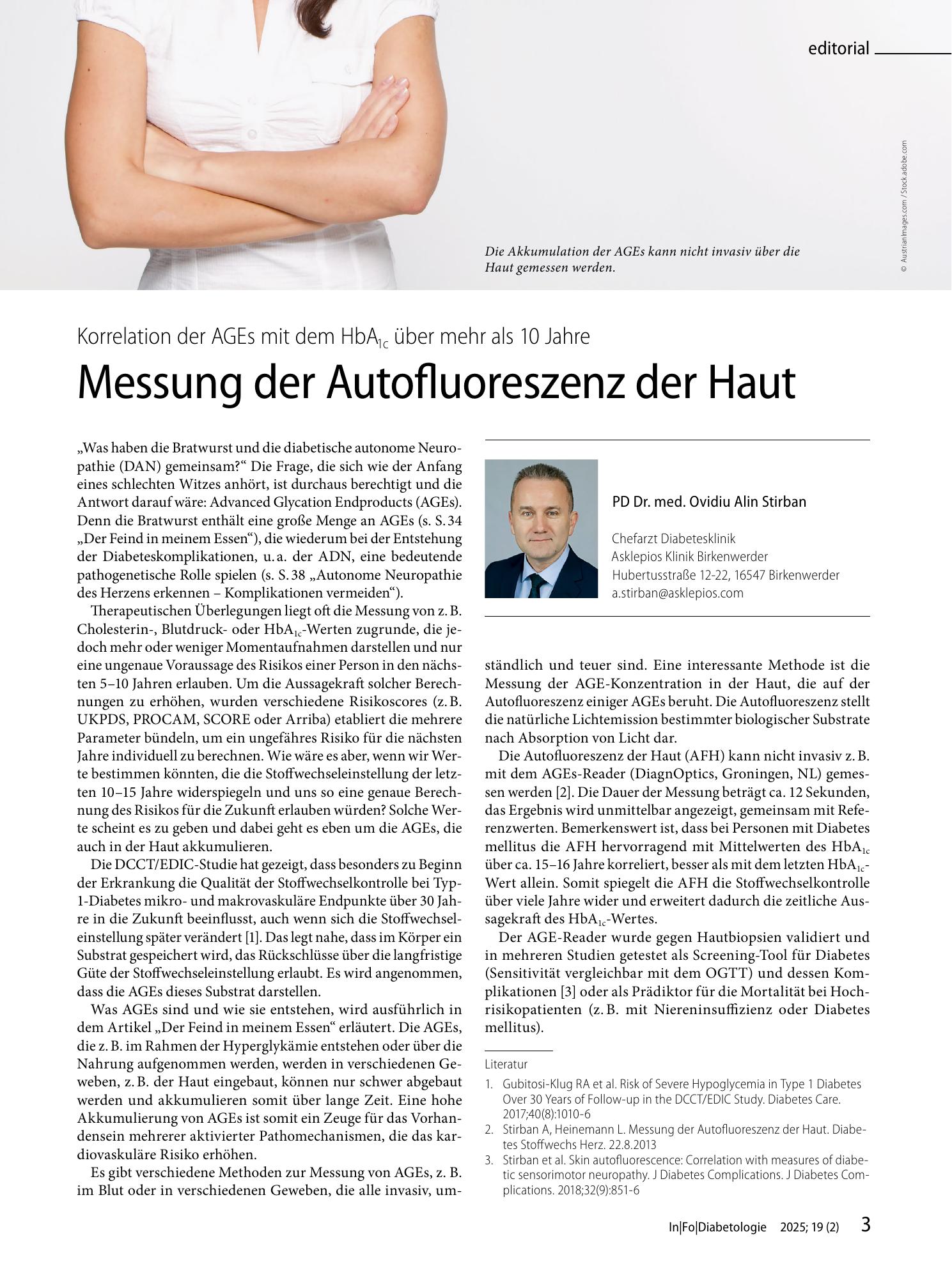 Vorschauseite 1: Messung der Autofluoreszenz der Haut