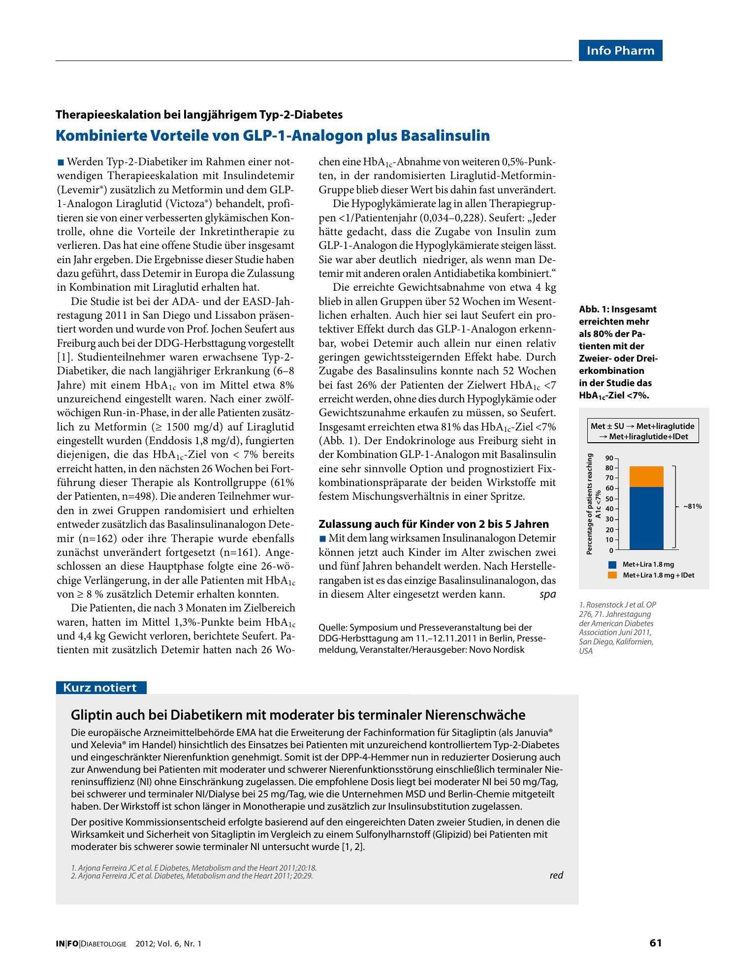 Vorschauseite 1: Gliptin auch bei Diabetikern mit moderater bis terminaler Nierenschwäche