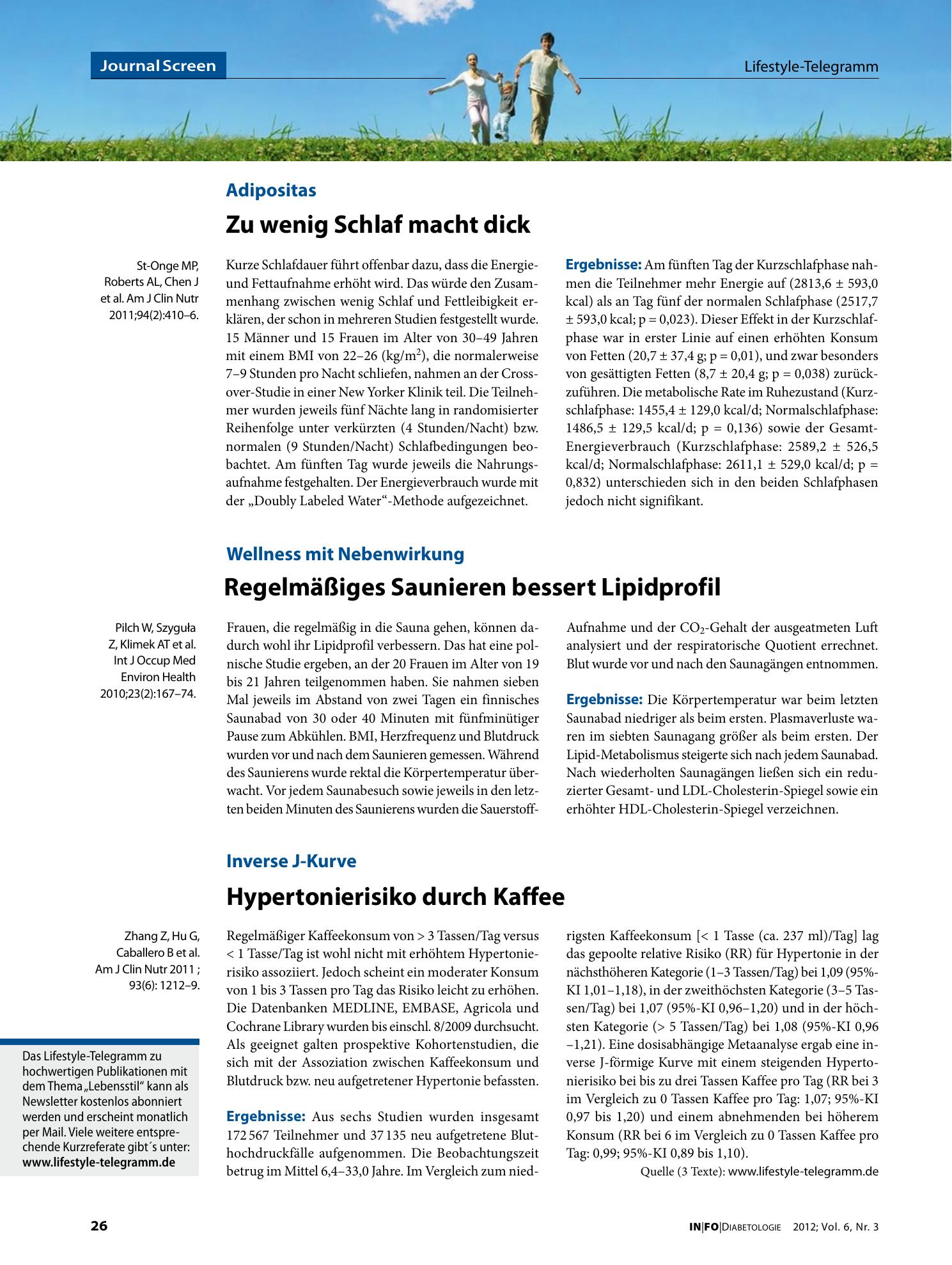 Vorschauseite 1: Hypertonierisiko durch Kaffee