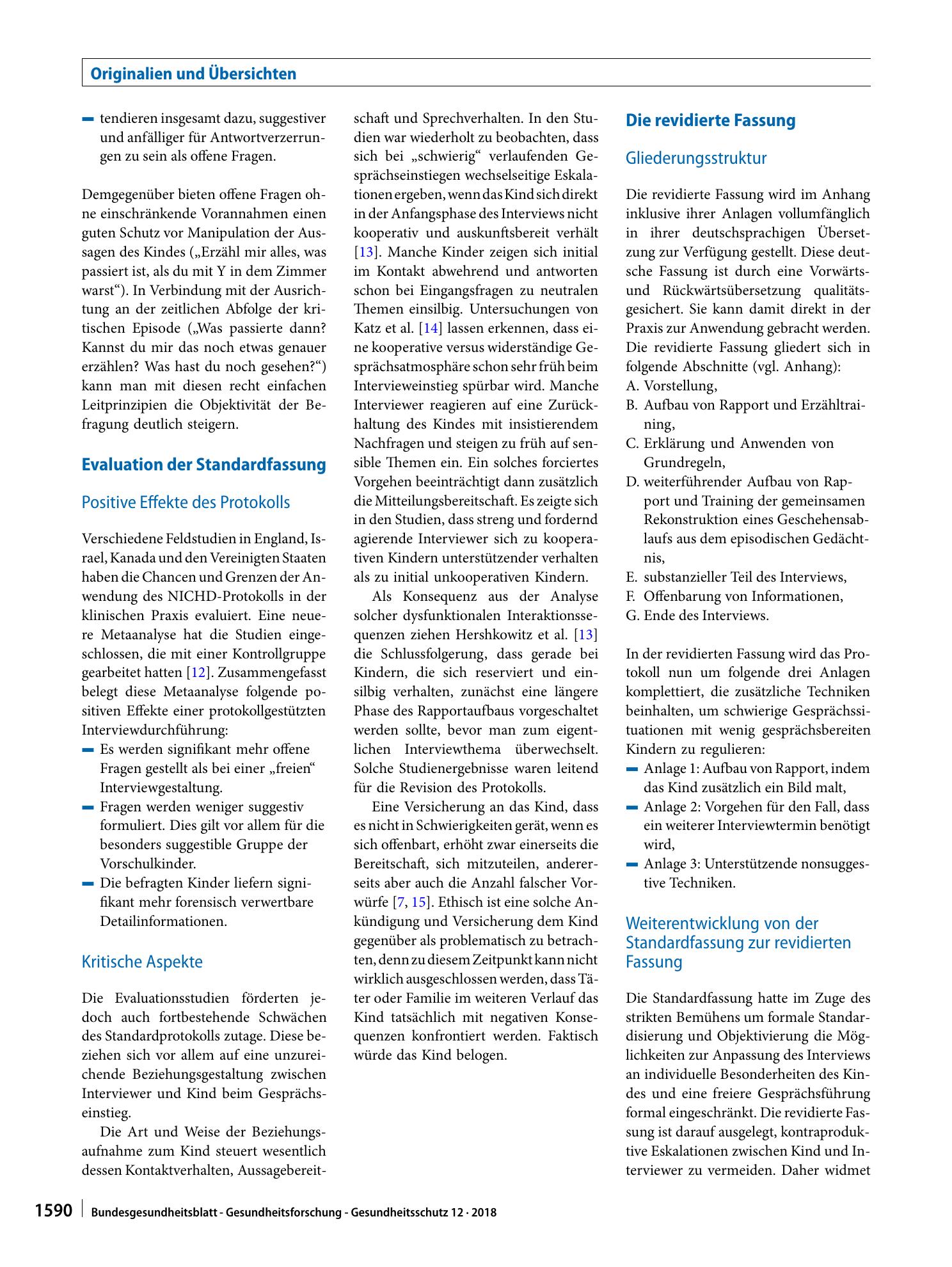 Vorschauseite 4: Strukturierte Befragung von Kindern bei Kindeswohlgefährdung: Die deutsche Version des NICHD-Interviewprotokolls in seiner revidierten Fassung