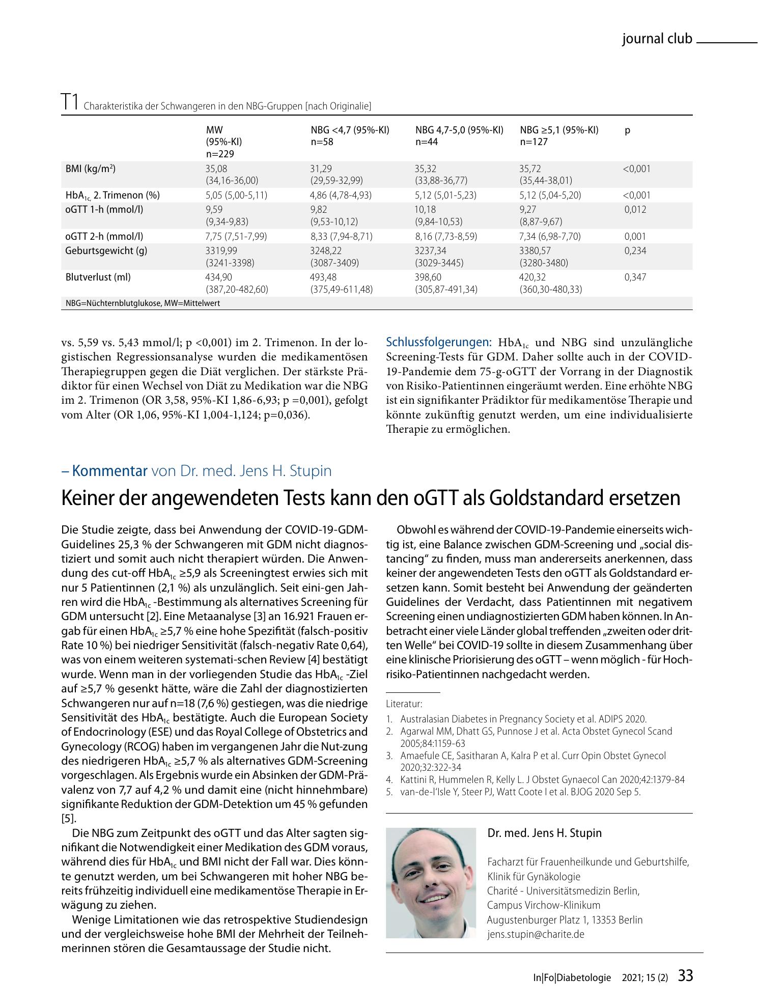 Vorschauseite 2: HbA1c und Nüchternglukose als GDM-Screening unzuverlässig