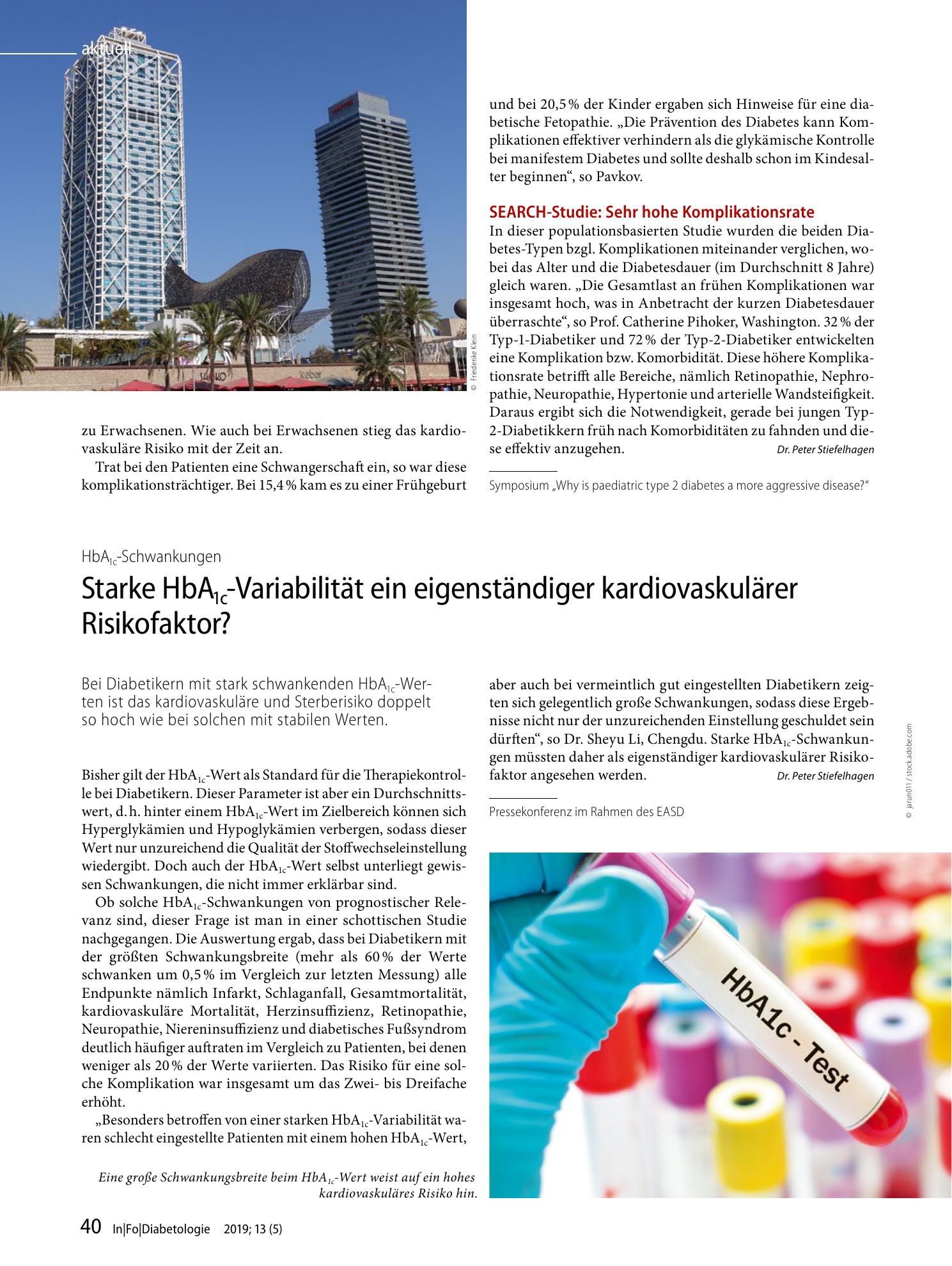 Vorschauseite 1: Starke HbA1c-Variabilität ein eigenständiger kardiovaskulärer Risikofaktor?