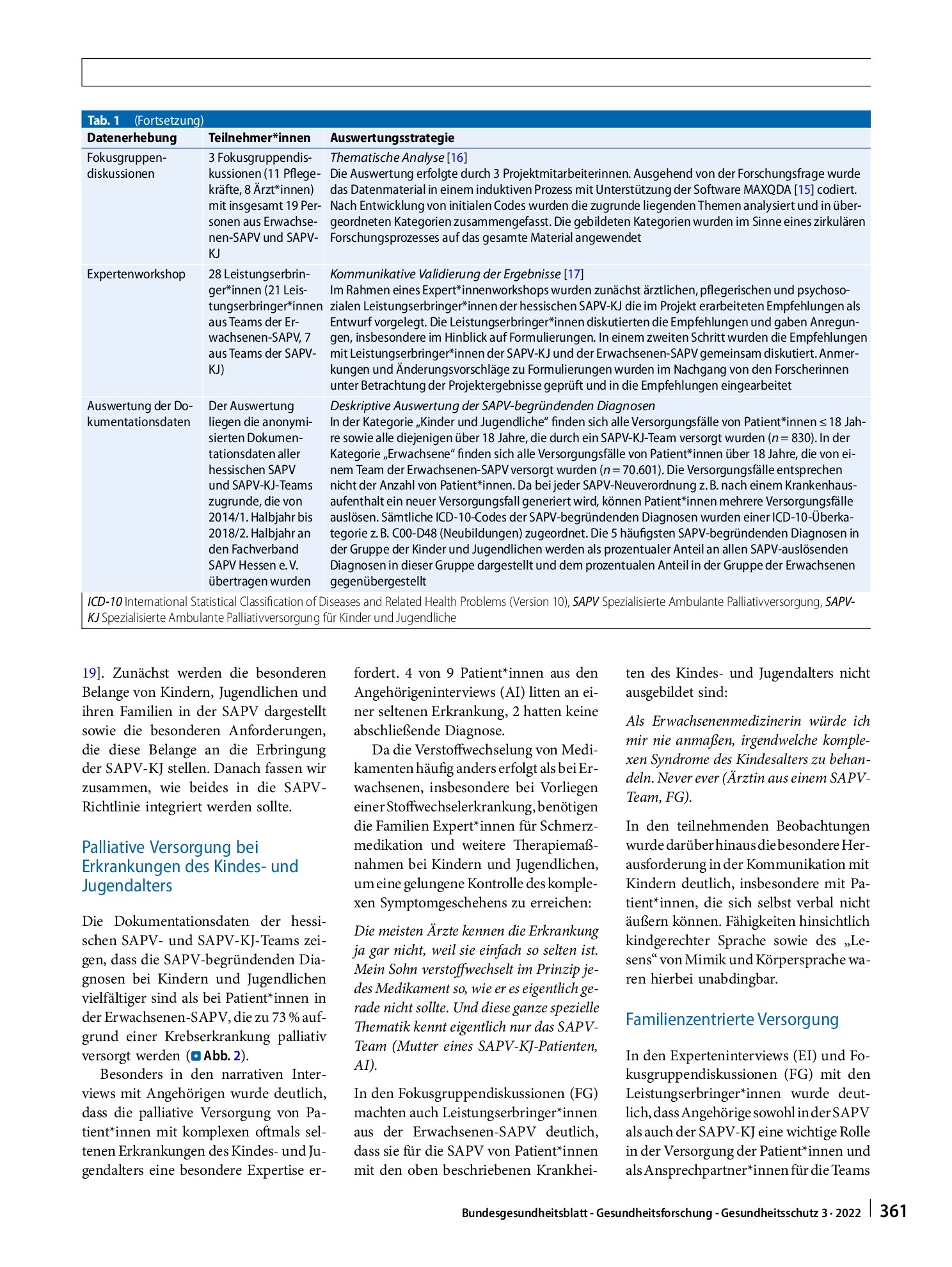 Vorschauseite 5: Spezialisierte ambulante Palliativversorgung für Kinder, Jugendliche und ihre Familien – die besonderen Belange der Zielgruppe. Ergebnisse der ELSAH-Studie