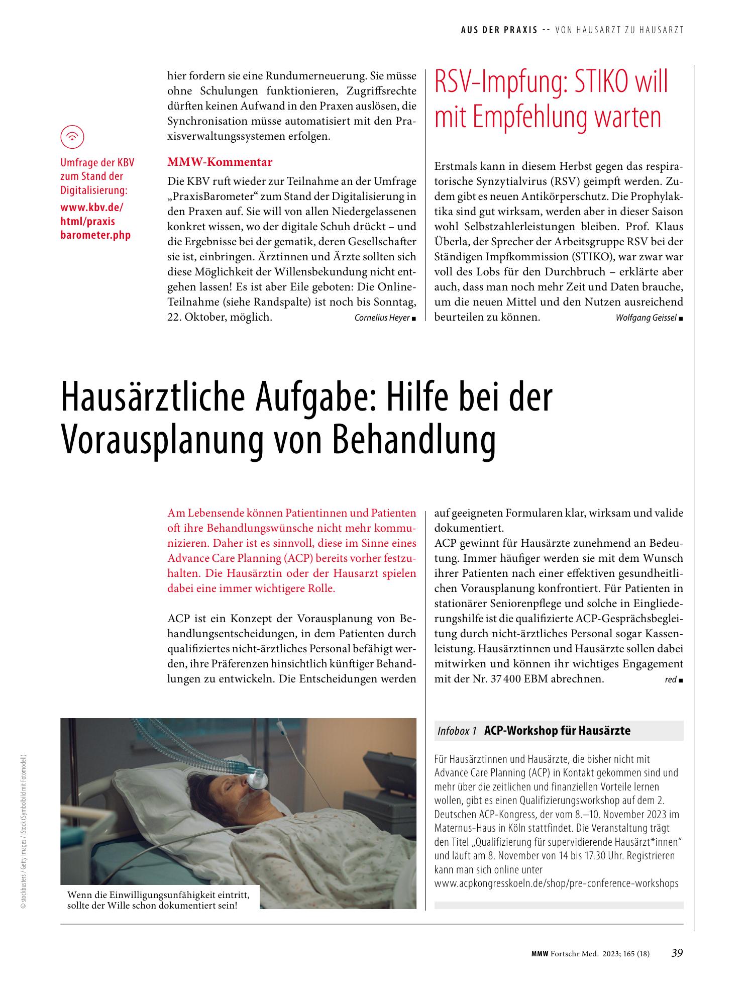 Vorschauseite 1: RSV-Impfung: STIKO will mit Empfehlung warten