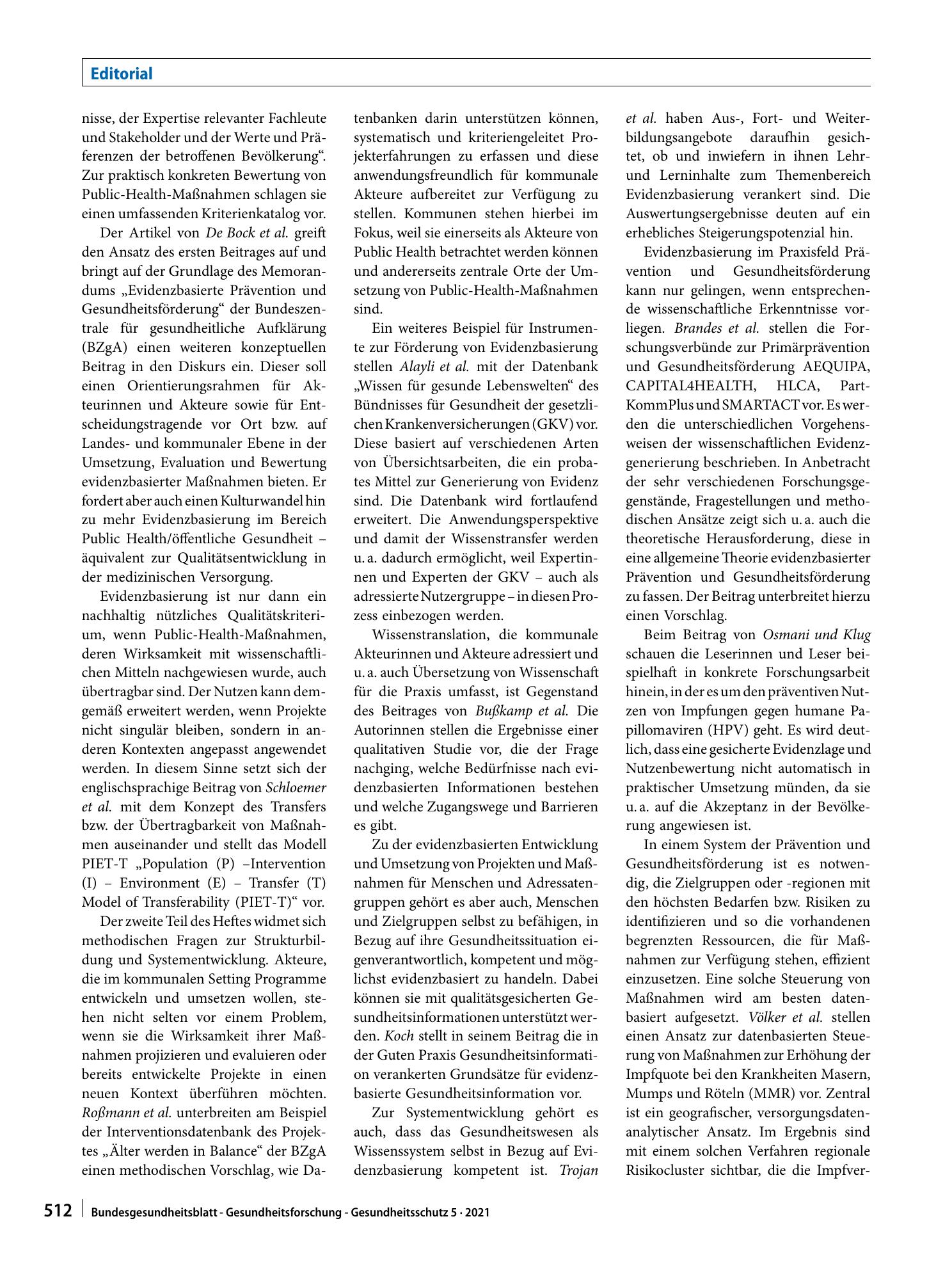 Vorschauseite 2: Evidenzbasierung: Theoriebildung und praktische Umsetzung in Prävention und Gesundheitsförderung