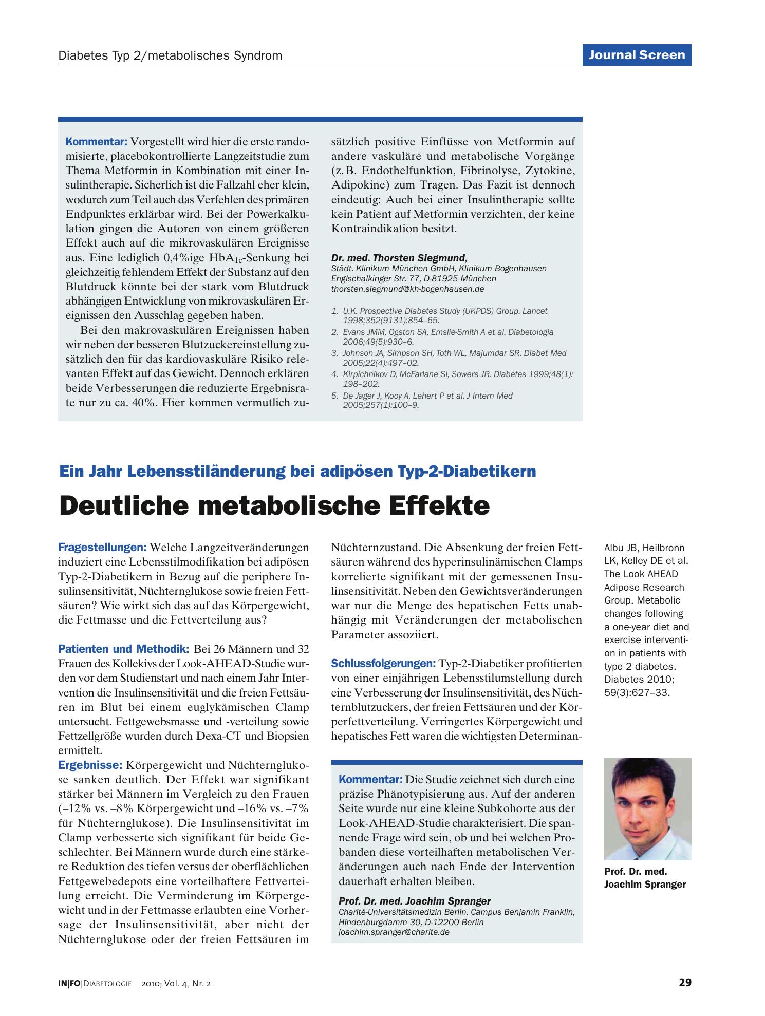 Vorschauseite 1: Deutliche metabolische Effekte