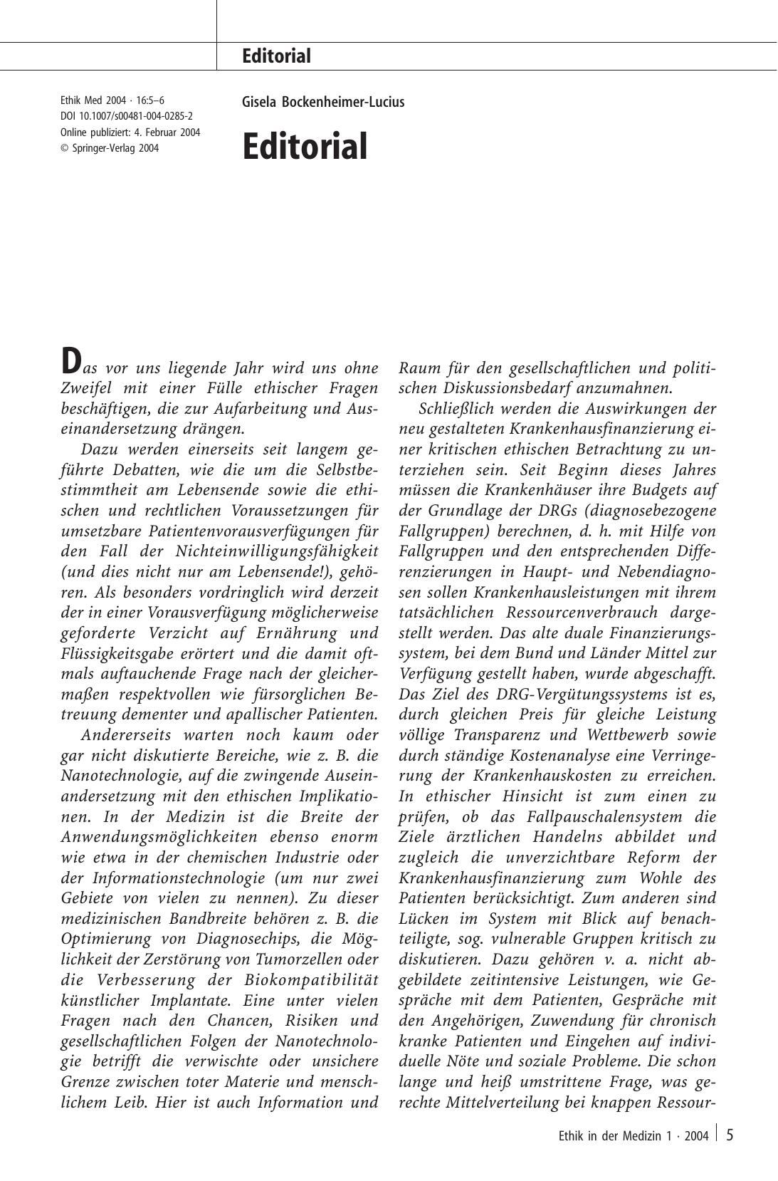 Vorschauseite 1: Editorial