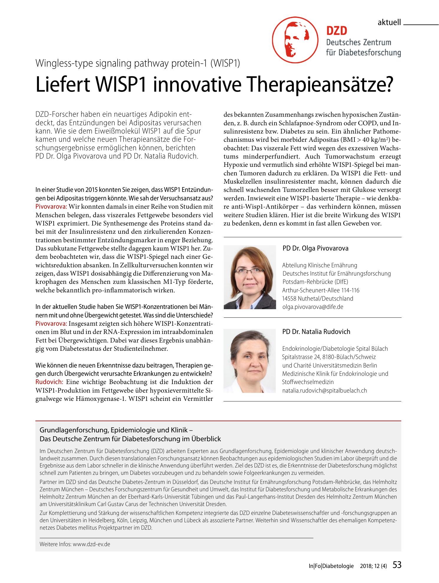 Vorschauseite 1: Liefert WISP1 innovative Therapieansätze?