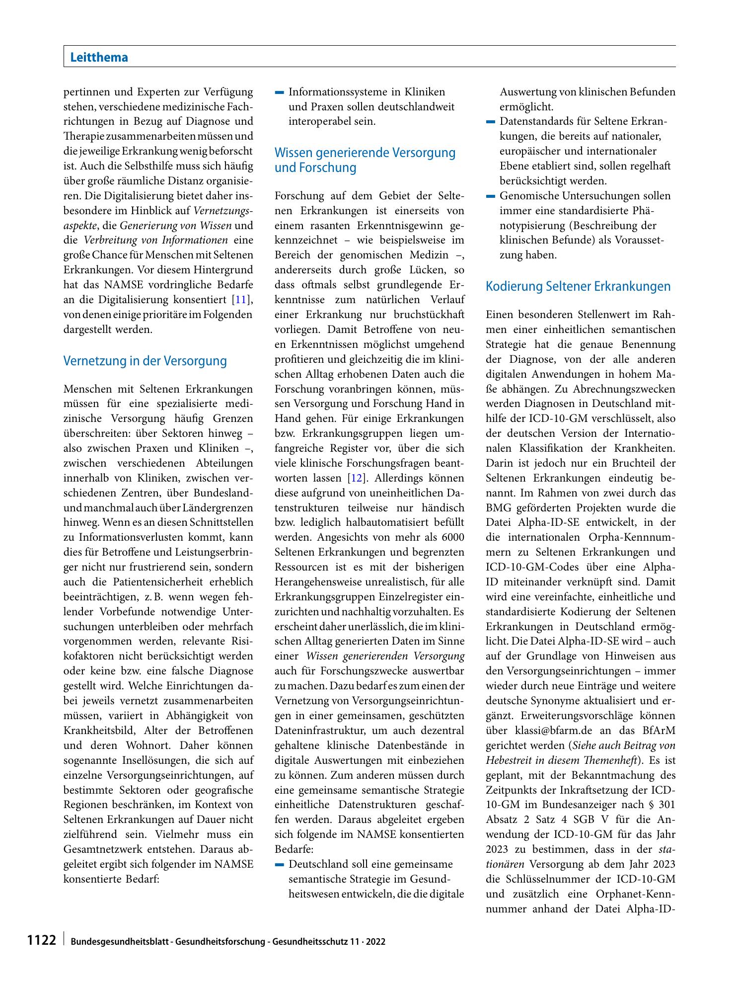Vorschauseite 4: Seltene Erkrankungen und Digitalisierung im Kontext des Nationalen Aktionsbündnisses für Menschen mit Seltenen Erkrankungen (NAMSE)