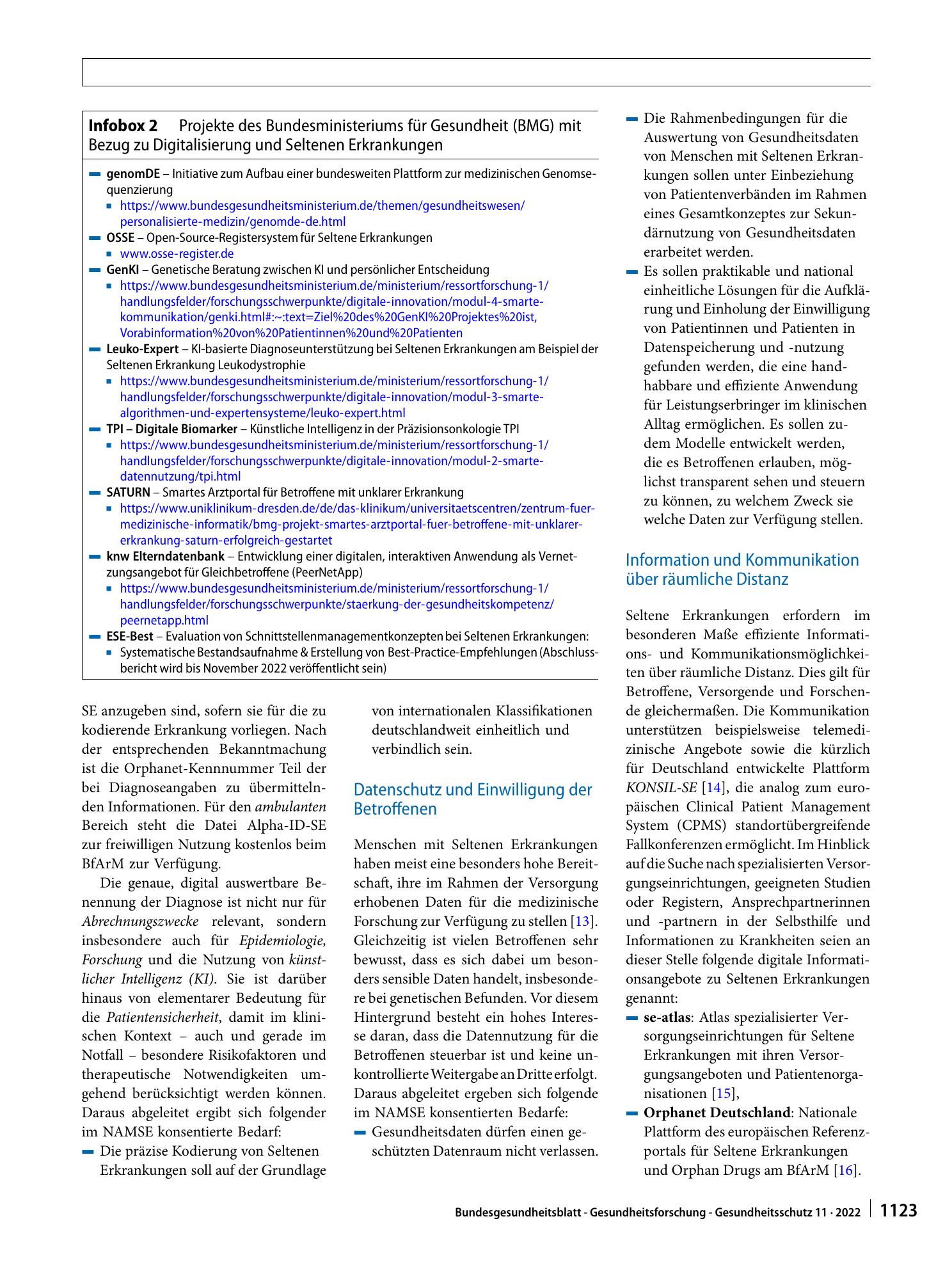 Vorschauseite 5: Seltene Erkrankungen und Digitalisierung im Kontext des Nationalen Aktionsbündnisses für Menschen mit Seltenen Erkrankungen (NAMSE)