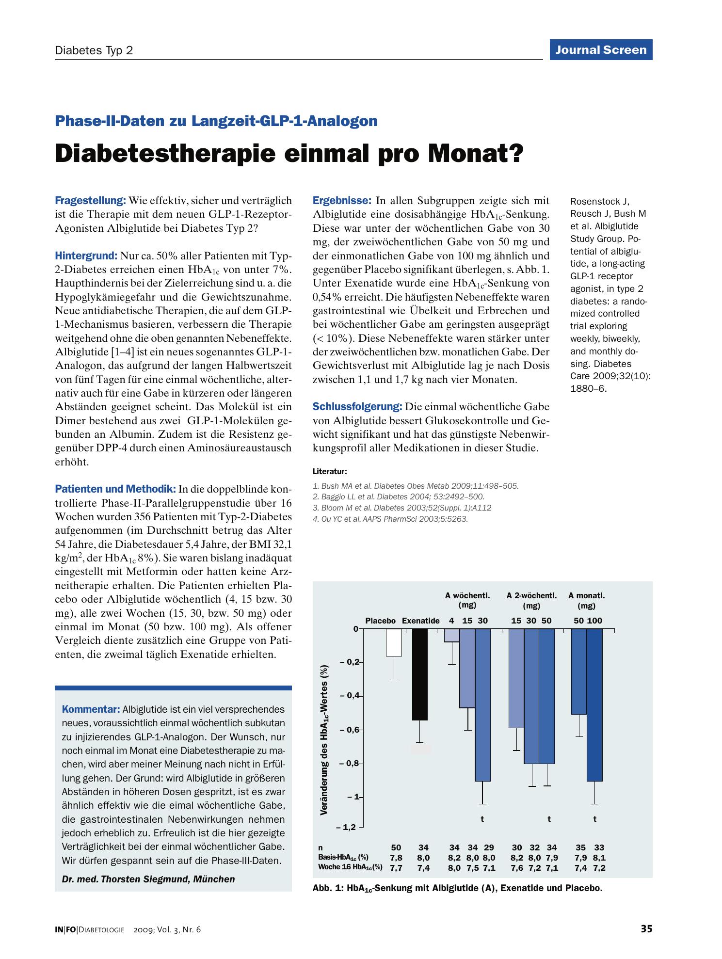 Vorschauseite 1: Diabetestherapie einmal pro Monat?