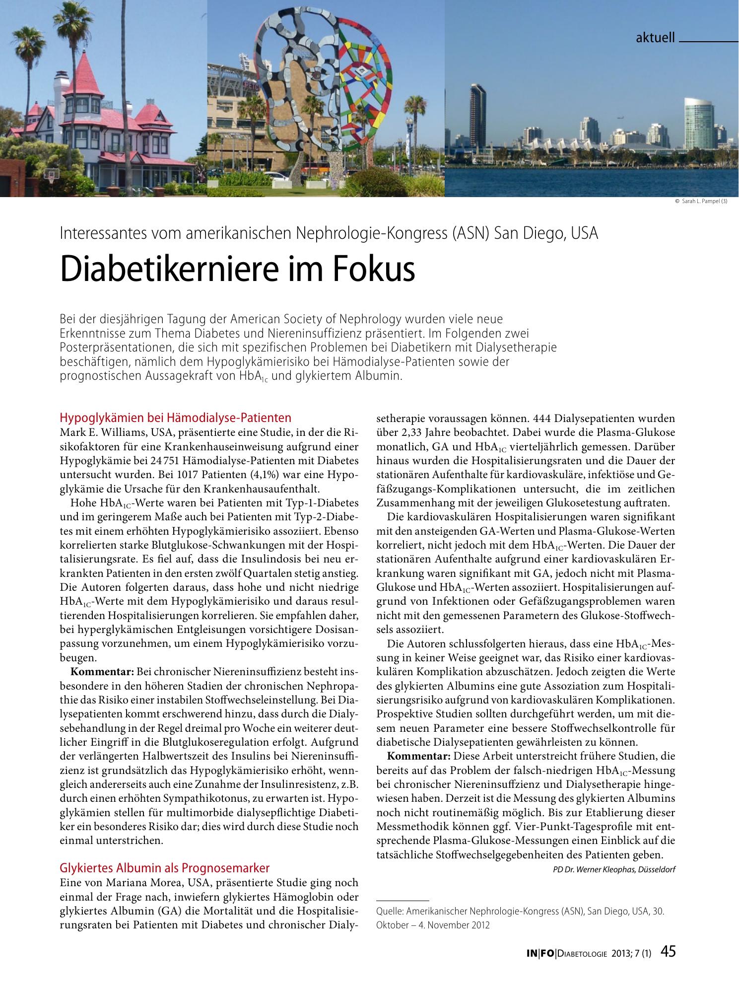 Vorschauseite 1: Diabetikerniere im Fokus