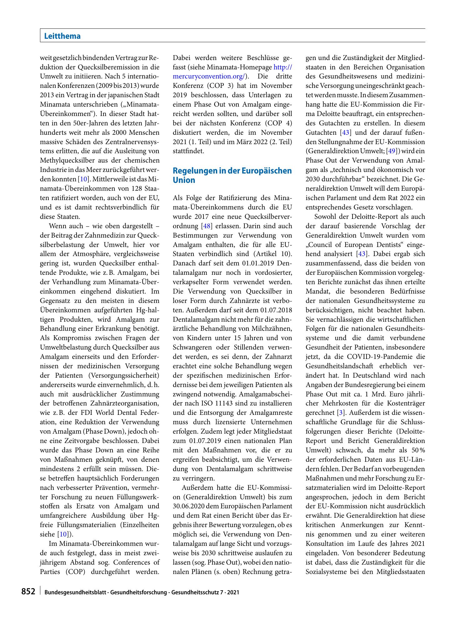 Vorschauseite 6: Amalgam und Alternativen – Diskussionen zur Quecksilberreduktion in der Umwelt