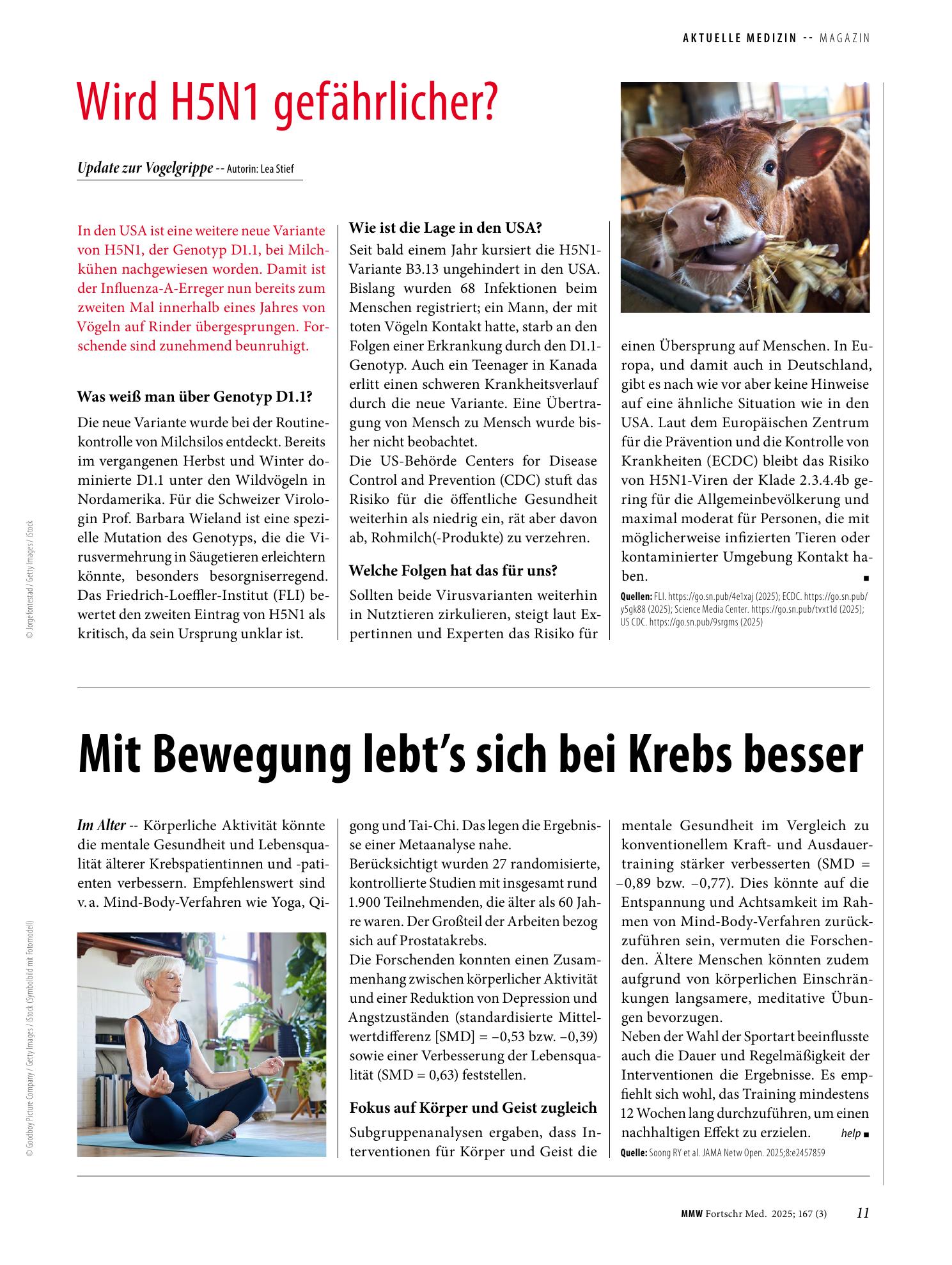 Vorschauseite 1: Mit Bewegung lebt's sich bei Krebs besser