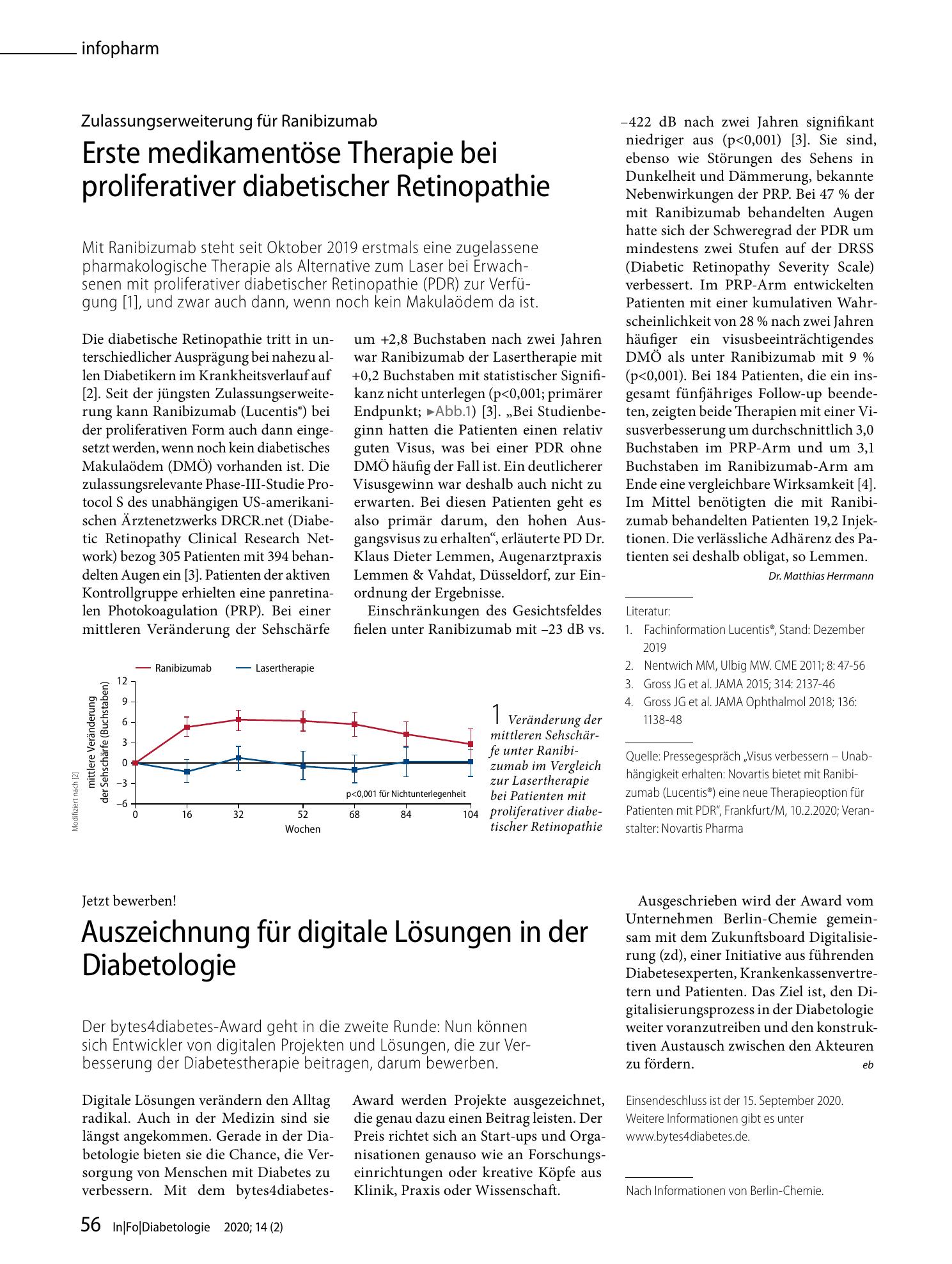 Vorschauseite 1: Erste medikamentöse Therapie bei proliferativer diabetischer Retinopathie