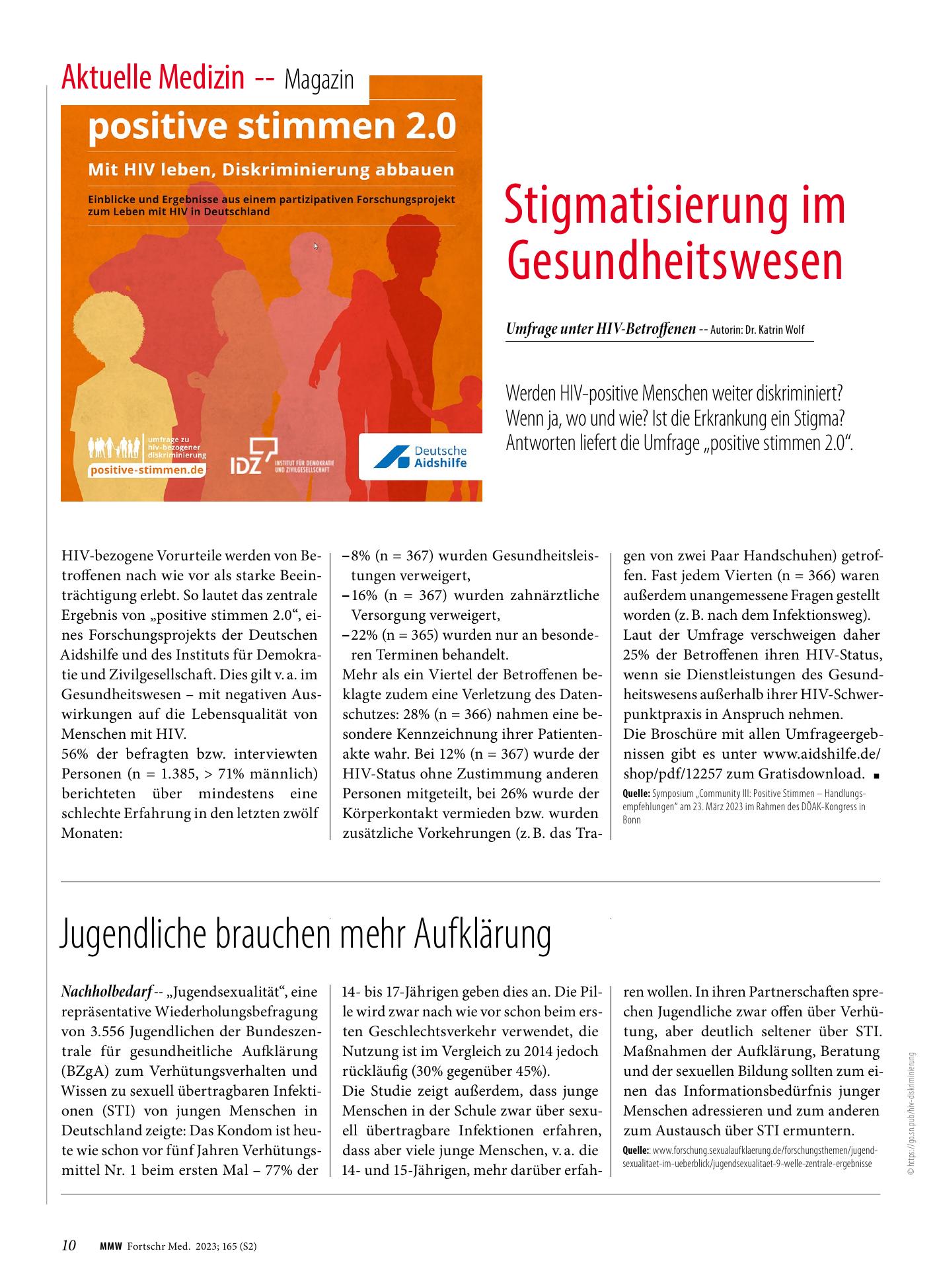 Vorschauseite 1: Stigmatisierung im Gesundheitswesen