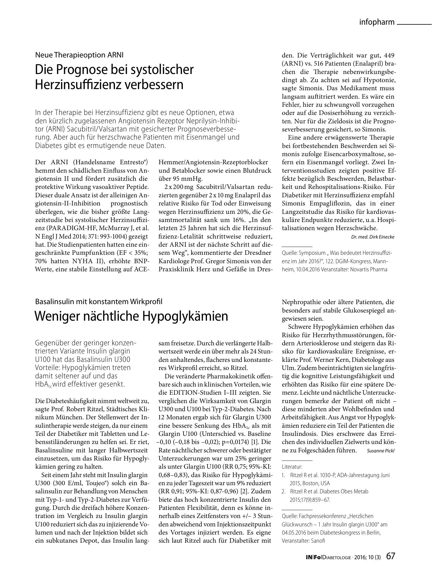 Vorschauseite 1: Weniger nächtliche Hypoglykämien