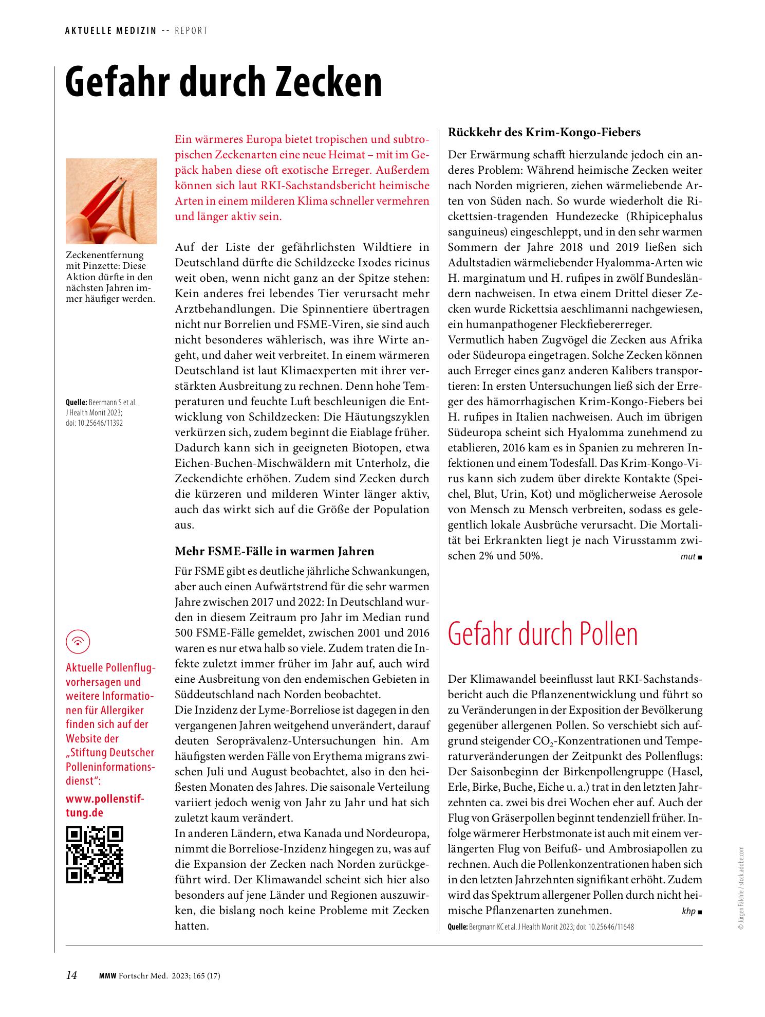 Vorschauseite 1: Gefahr durch Zecken