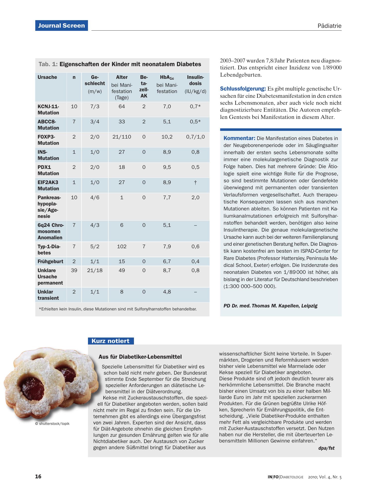 Vorschauseite 1: Aus für Diabetiker-Lebensmittel