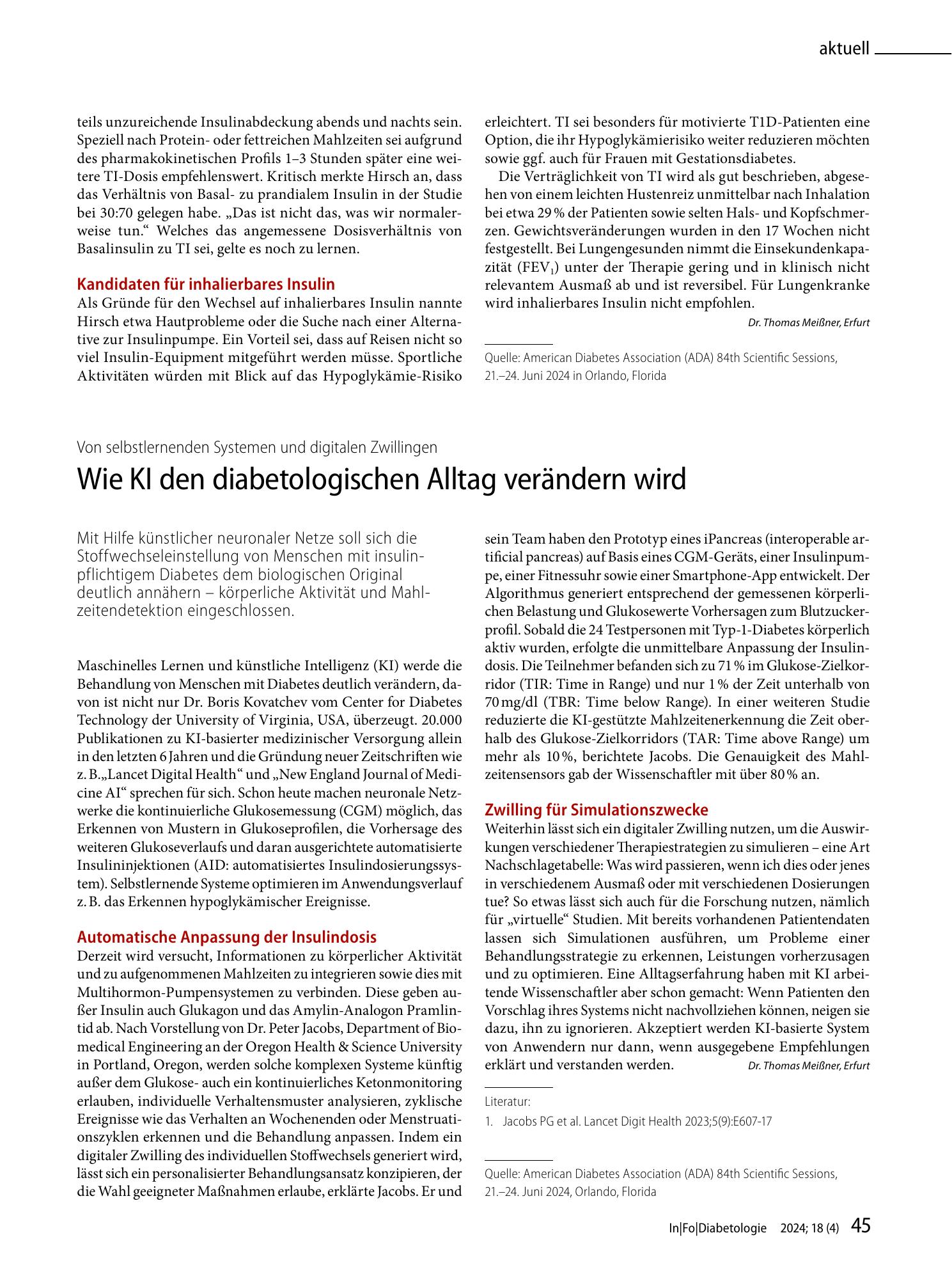 Vorschauseite 1: Wie KI den diabetologischen Alltag verändern wird