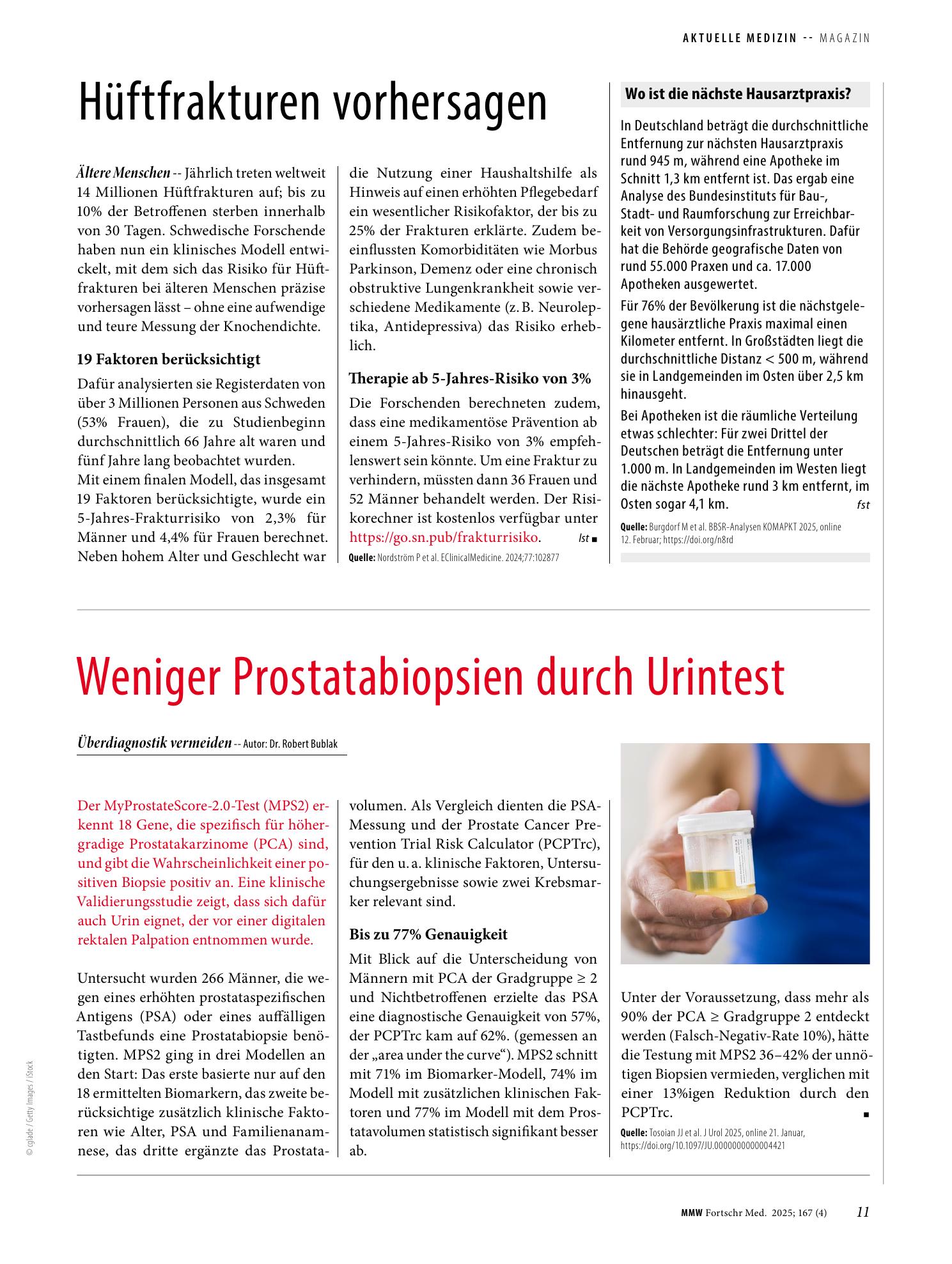 Vorschauseite 1: Weniger Prostatabiopsien durch Urintest