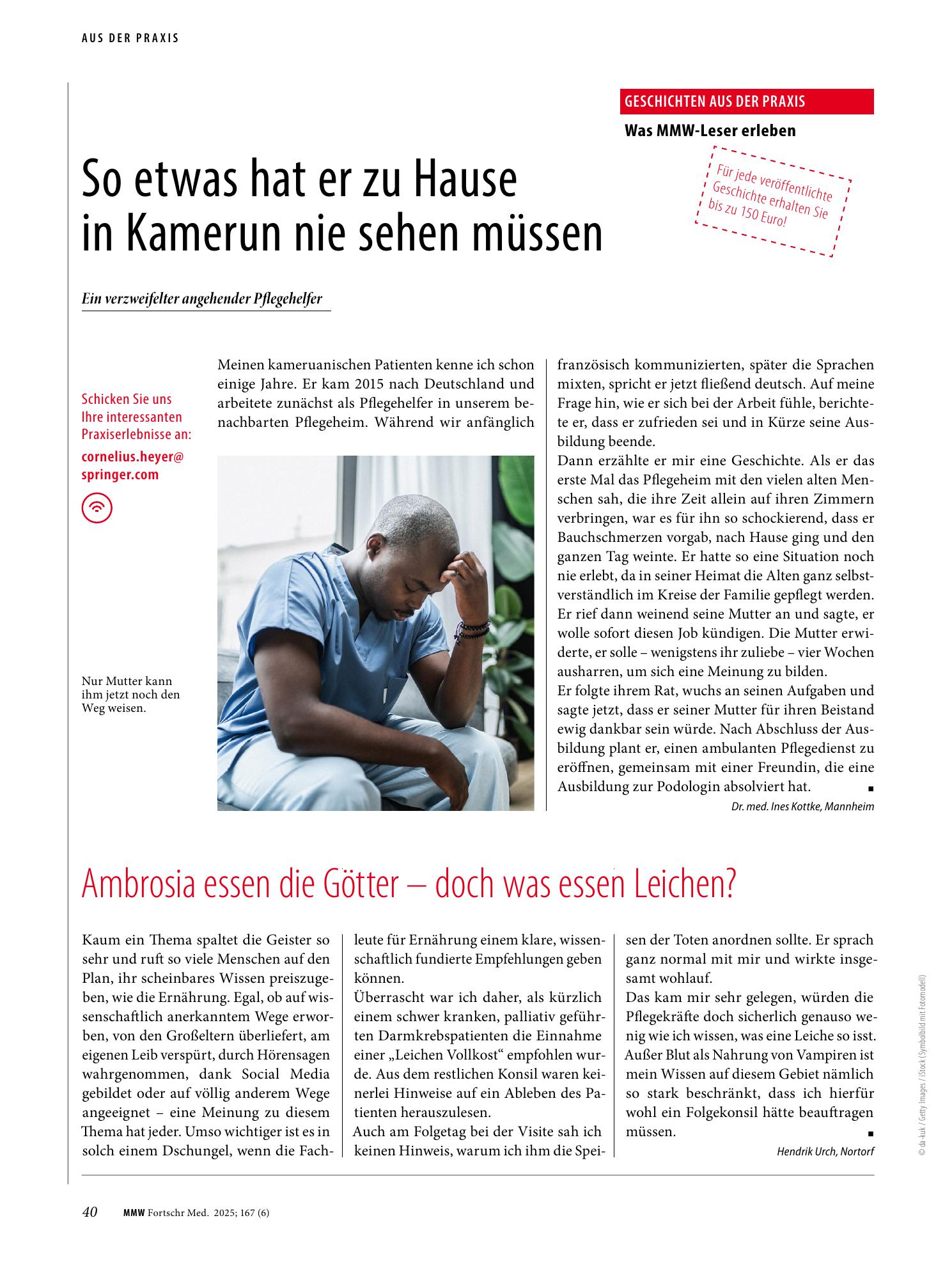 Vorschauseite 1: So etwas hat er zu Hause in Kamerun nie sehen müssen