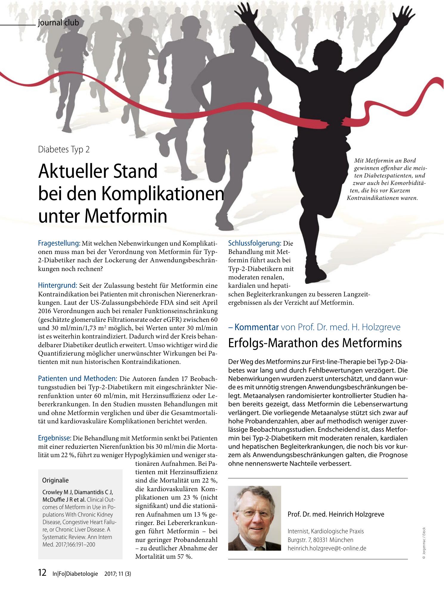 Vorschauseite 1: Aktueller Stand bei den Komplikationen unter Metformin