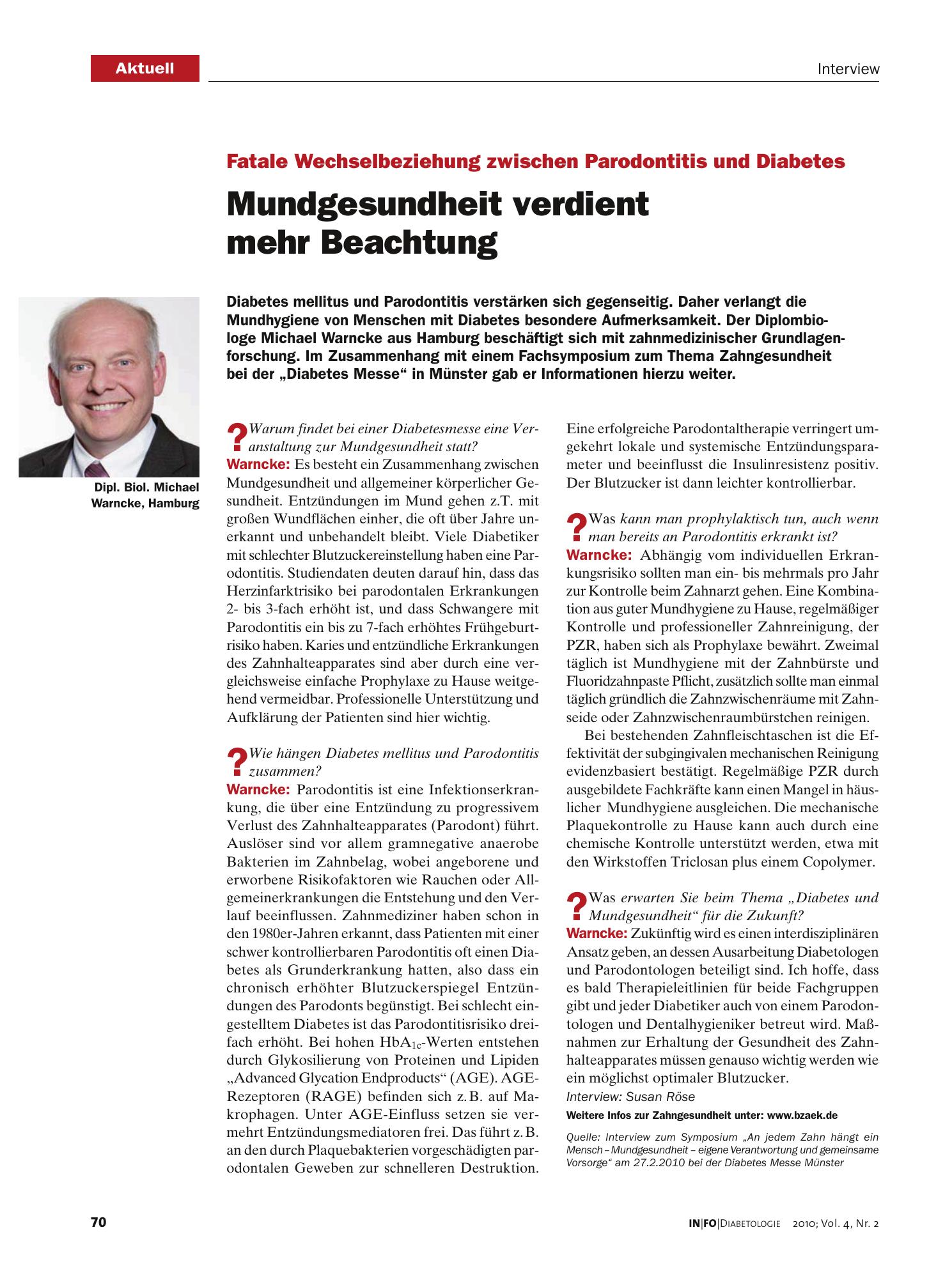 Vorschauseite 1: Mundgesundheit verdient mehr Beachtung