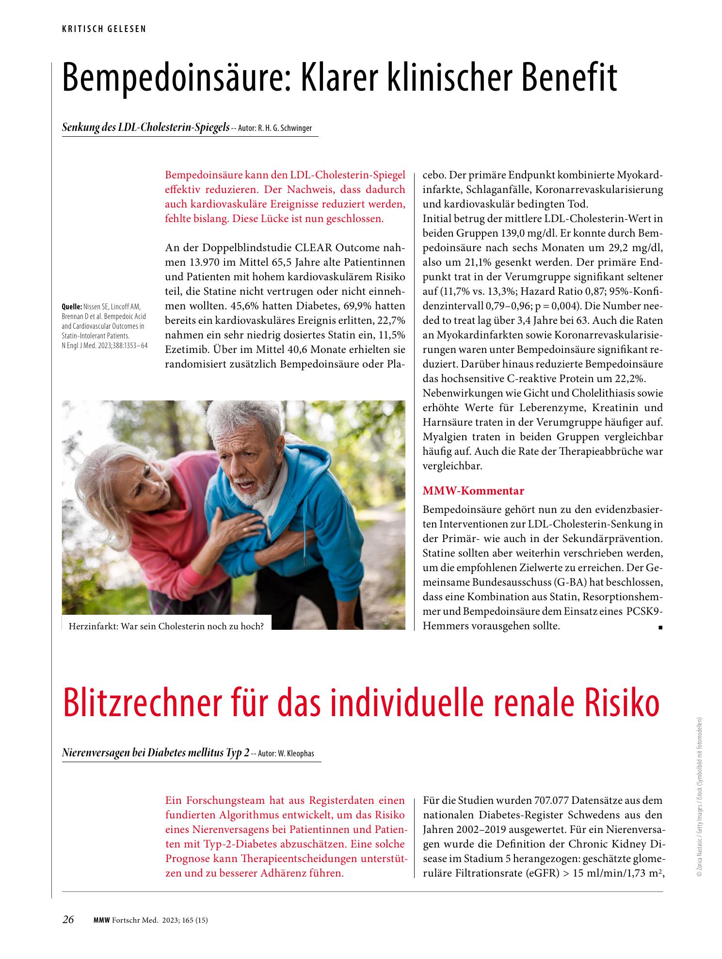 Vorschauseite 1: Bempedoinsäure: Klarer klinischer Benefit