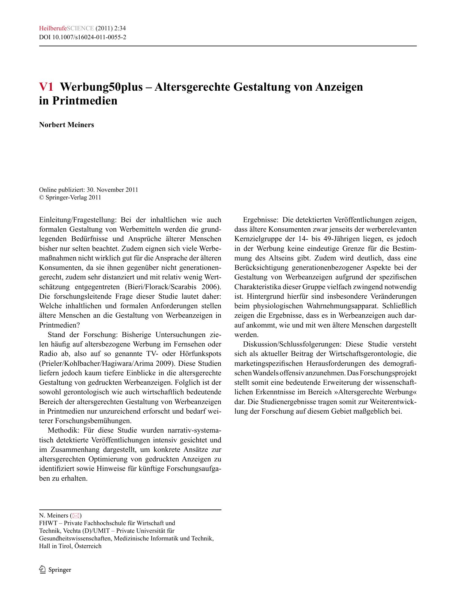 Vorschauseite 1: V1 Werbung 50plus