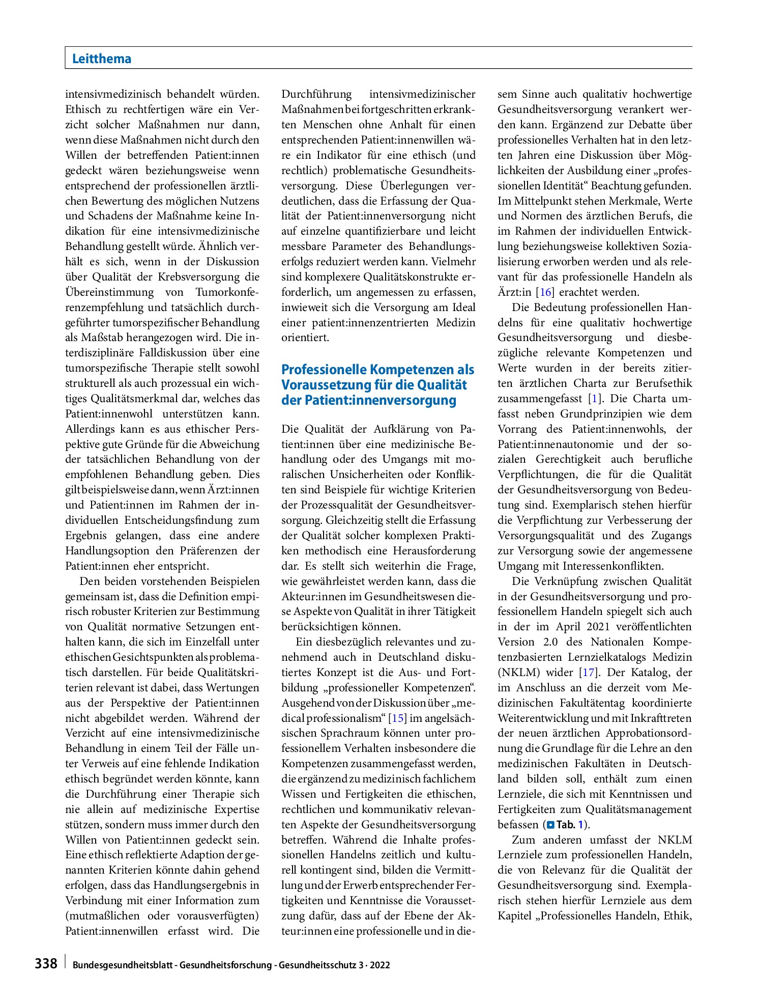 Vorschauseite 4: Qualität und Ethik in der Gesundheitsversorgung