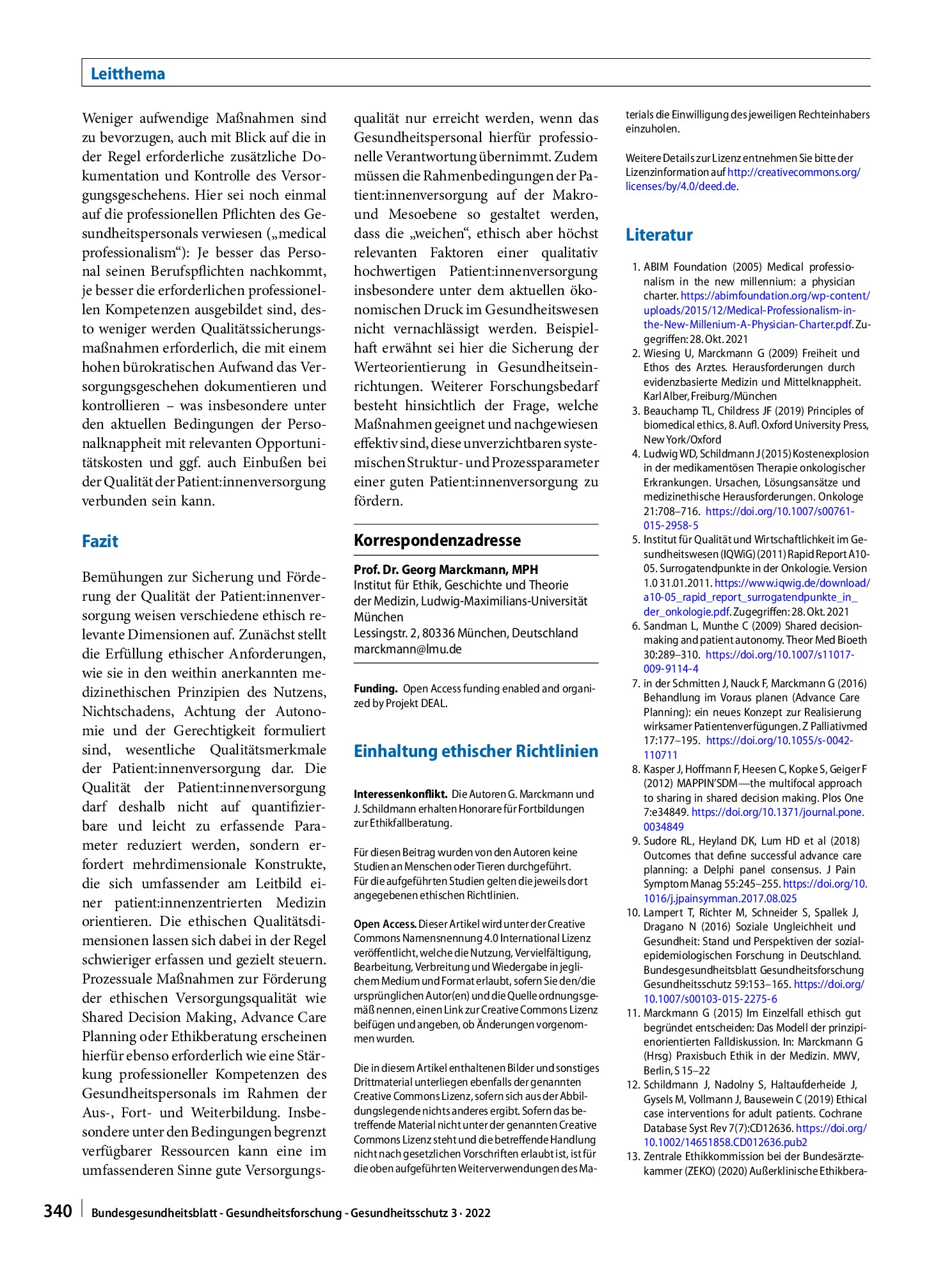 Vorschauseite 6: Qualität und Ethik in der Gesundheitsversorgung