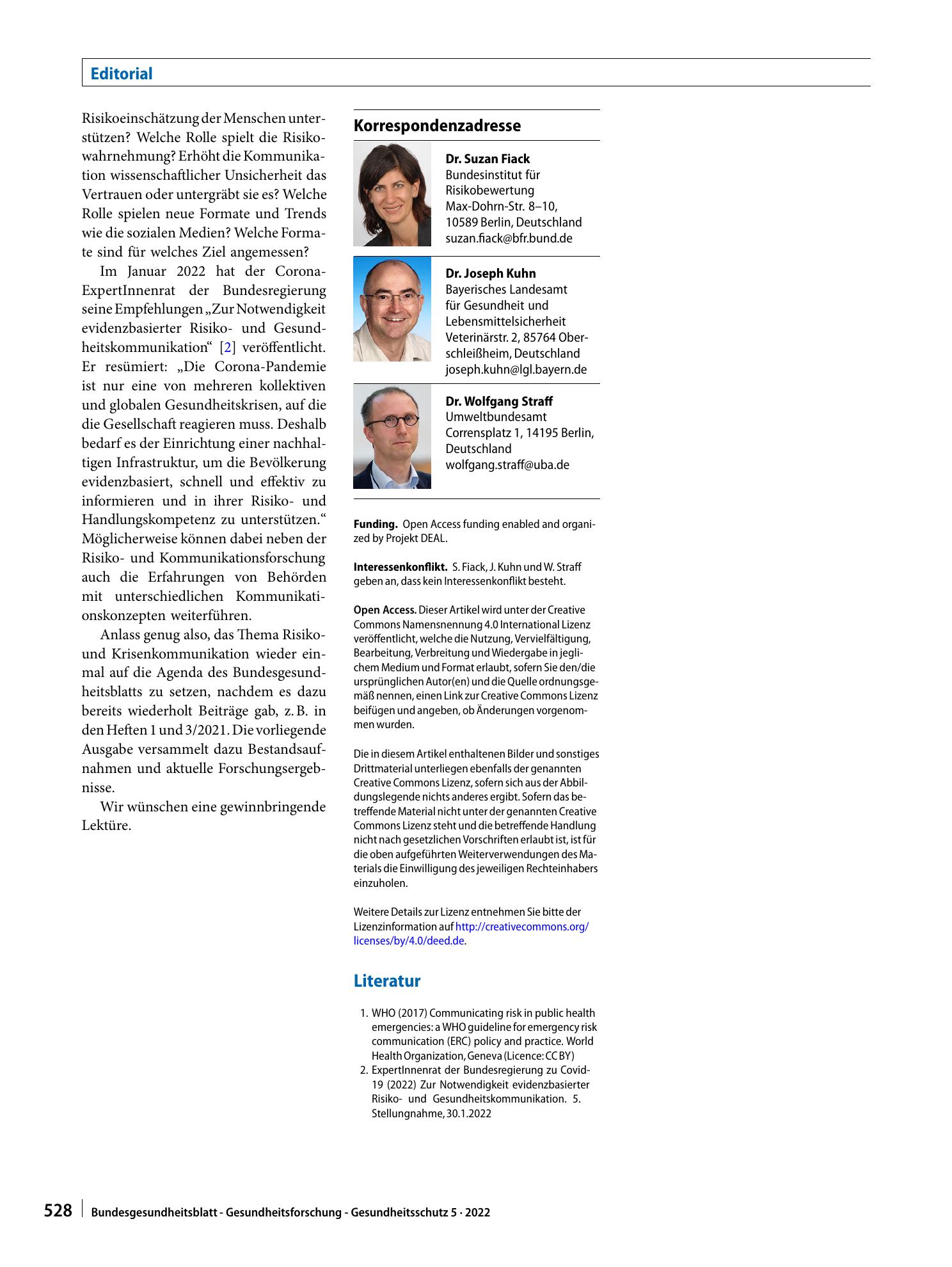 Vorschauseite 2: Risikokommunikation von Behörden – Herausforderungen und Perspektiven