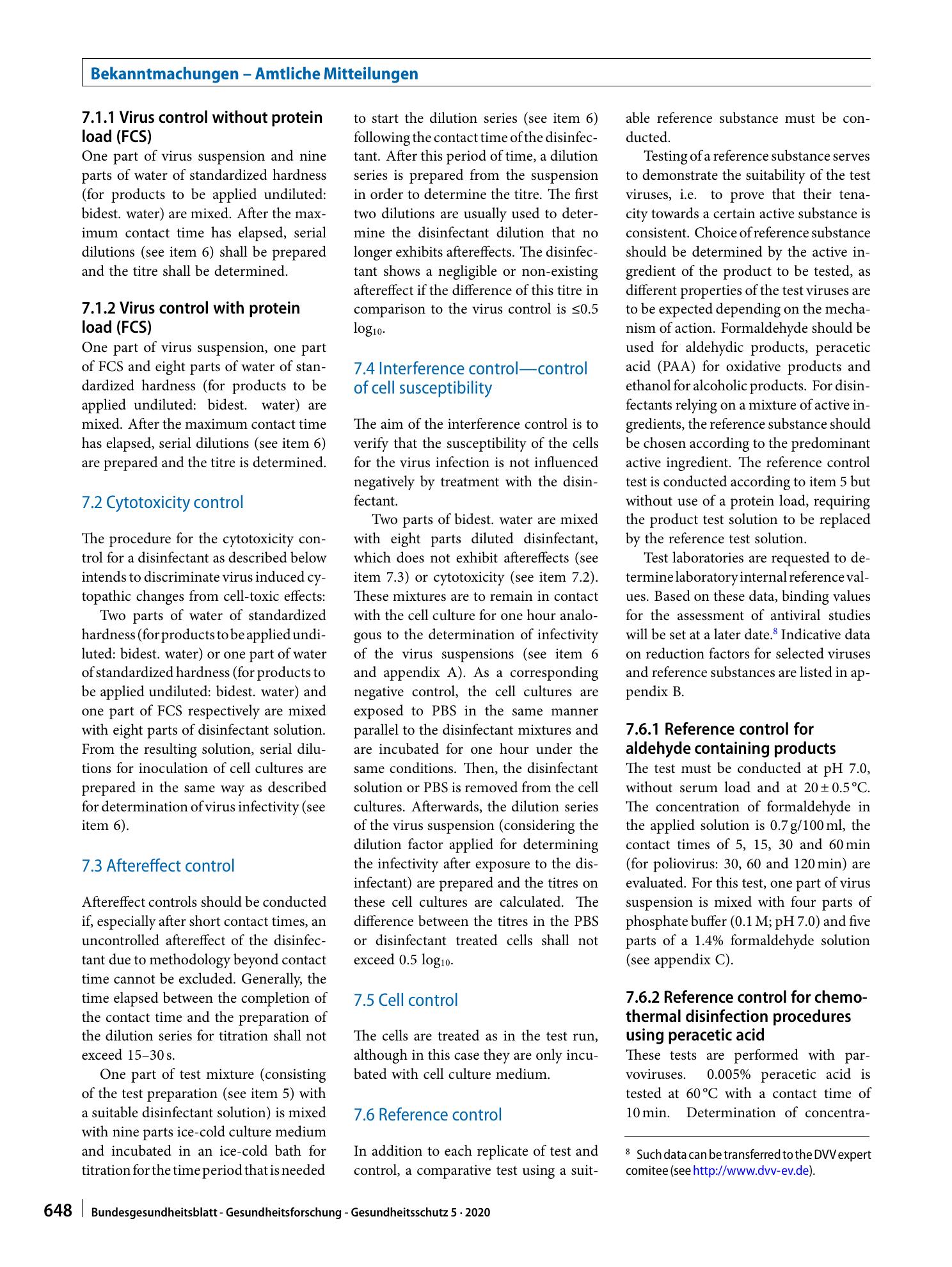Vorschauseite 4: Guideline for testing chemical disinfectants regarding their virucidal activity within the field of human medicine