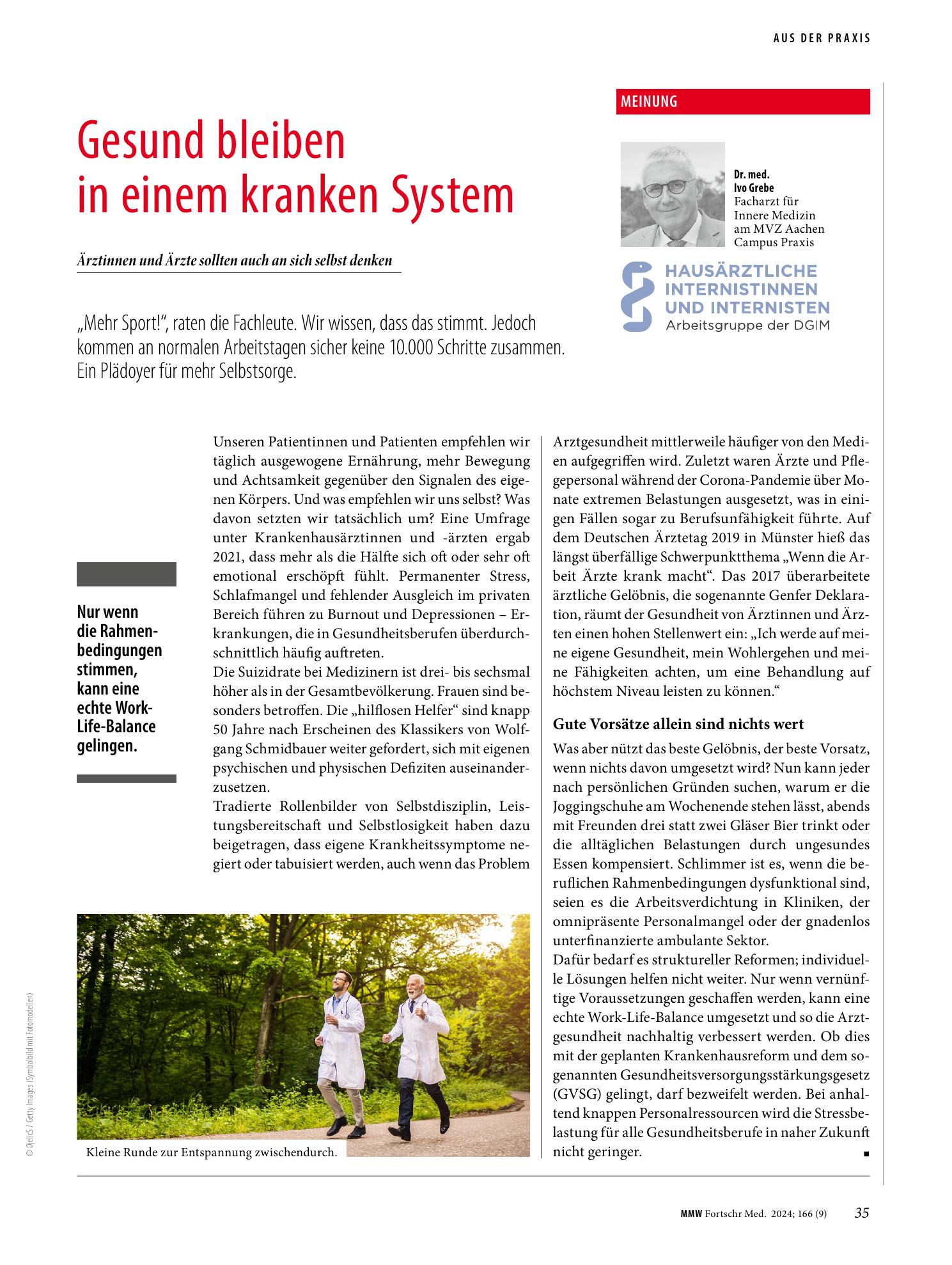 Vorschauseite 1: Gesund bleiben in einem kranken System